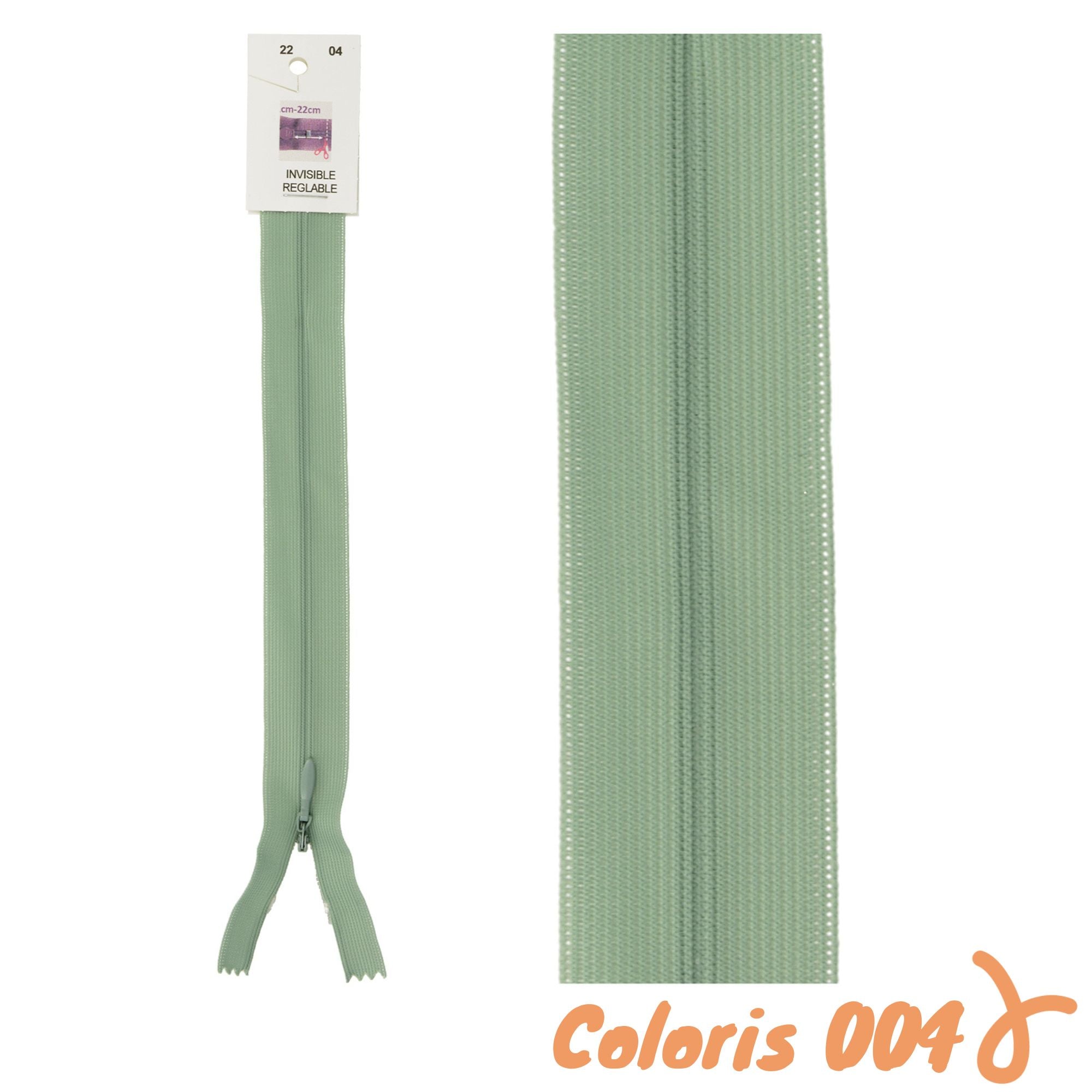 Zip invisibles réglables - 22 à 40 cm