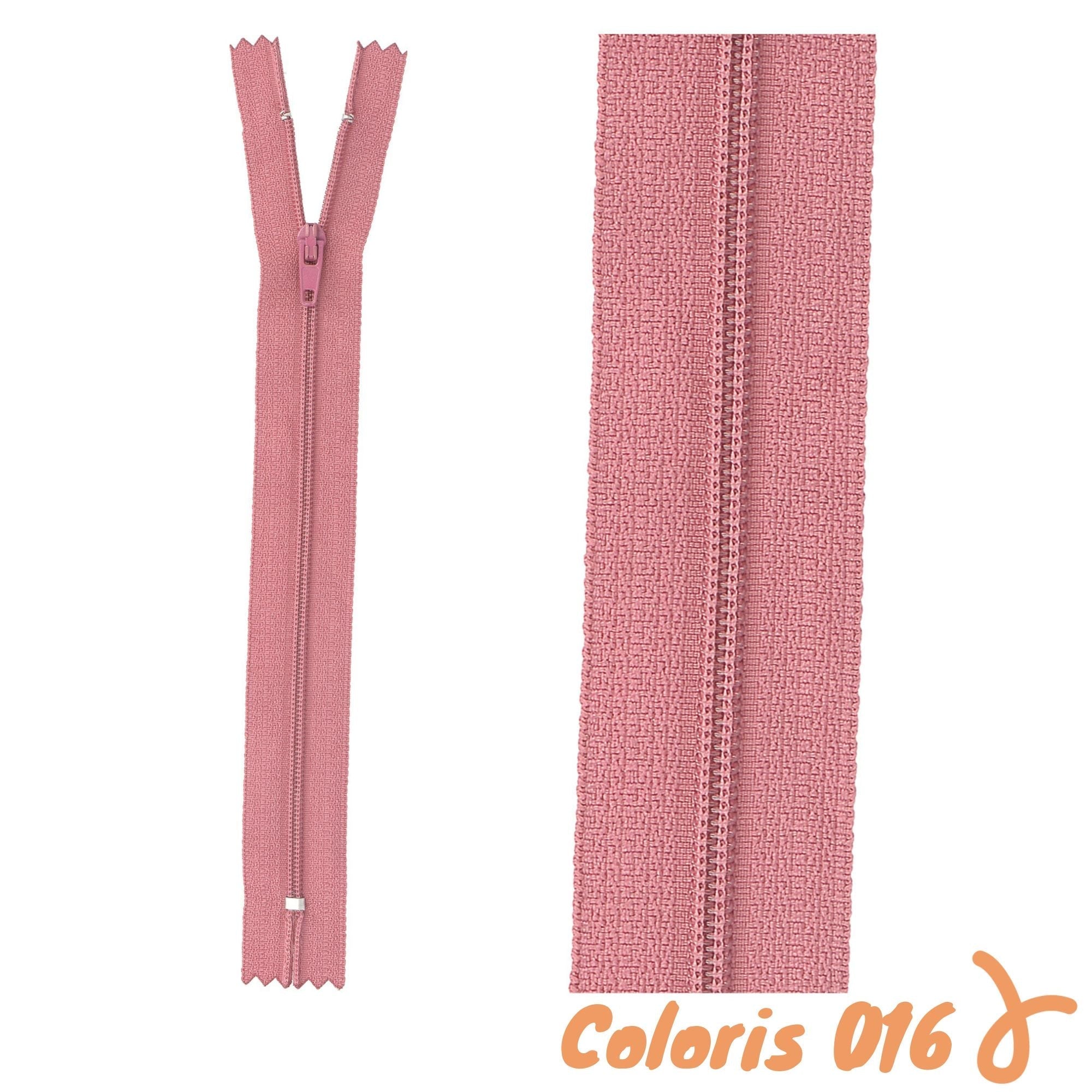 Zip non-séparable - 25 cm