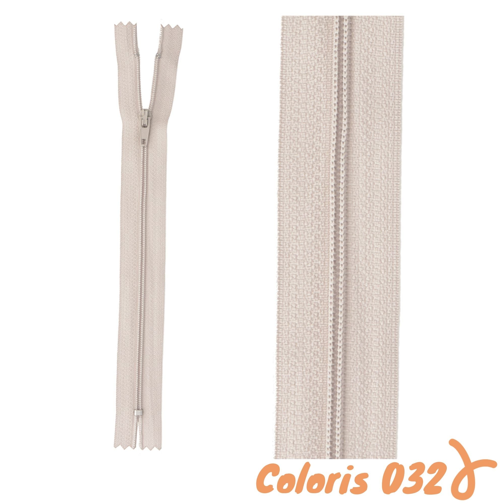 Zip non-séparable - 55 cm