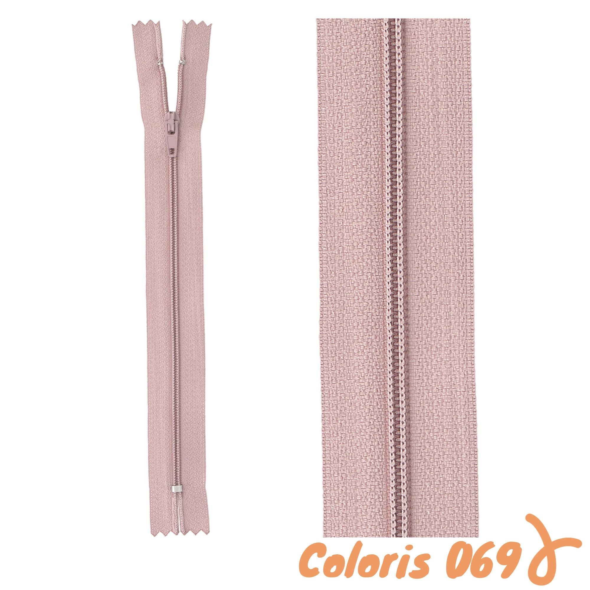 Zip non-séparable - 40 cm