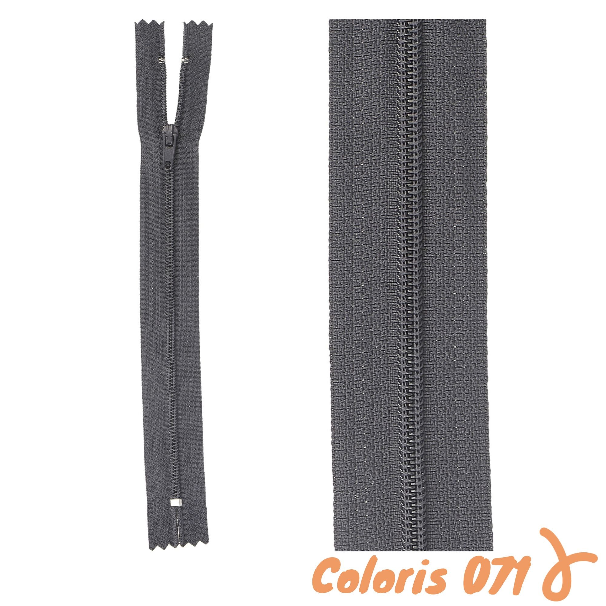 Zip non-séparable - 25 cm