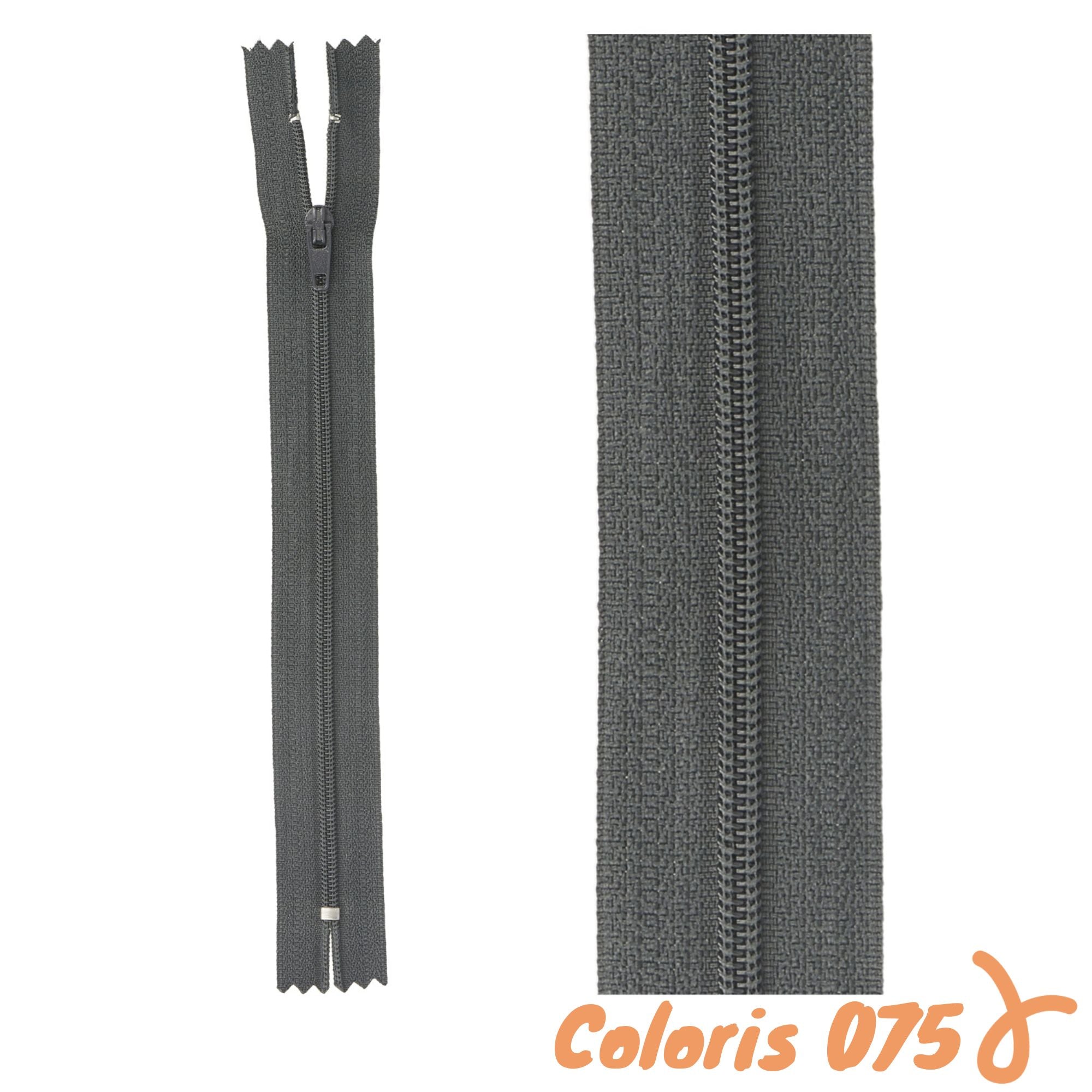 Zip non-séparable - 55 cm