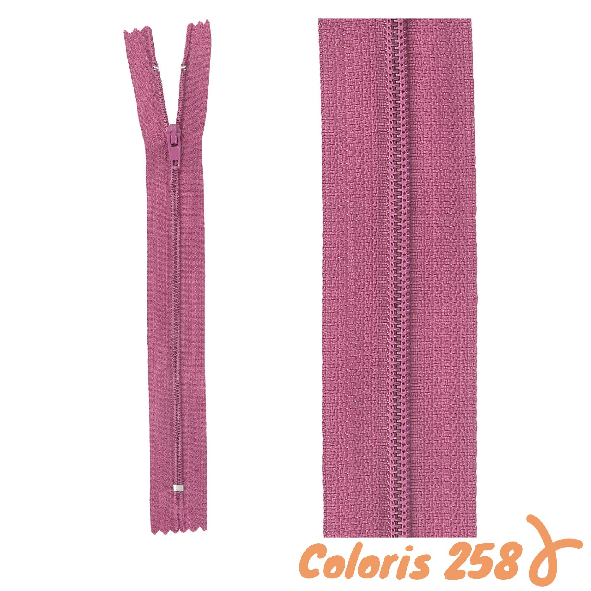 Zip non-séparable - 20 cm