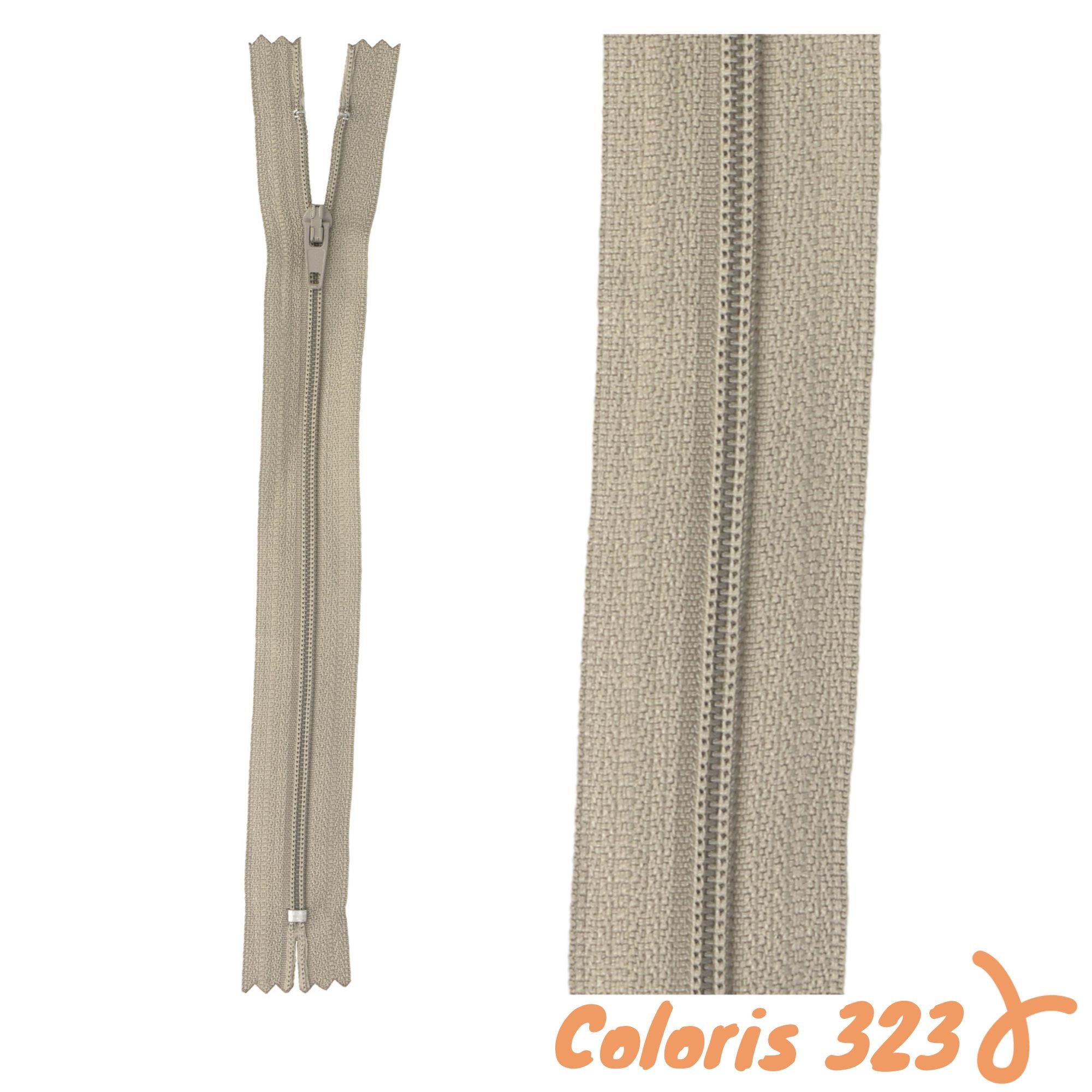 Zip non-séparable - 45 cm
