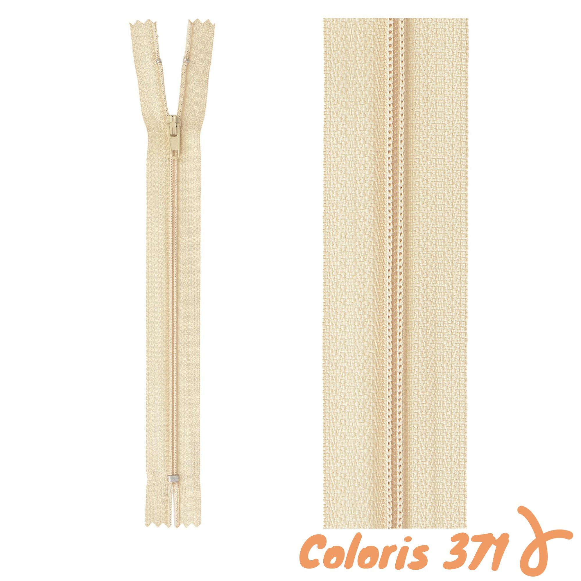 Zip non-séparable - 10 cm