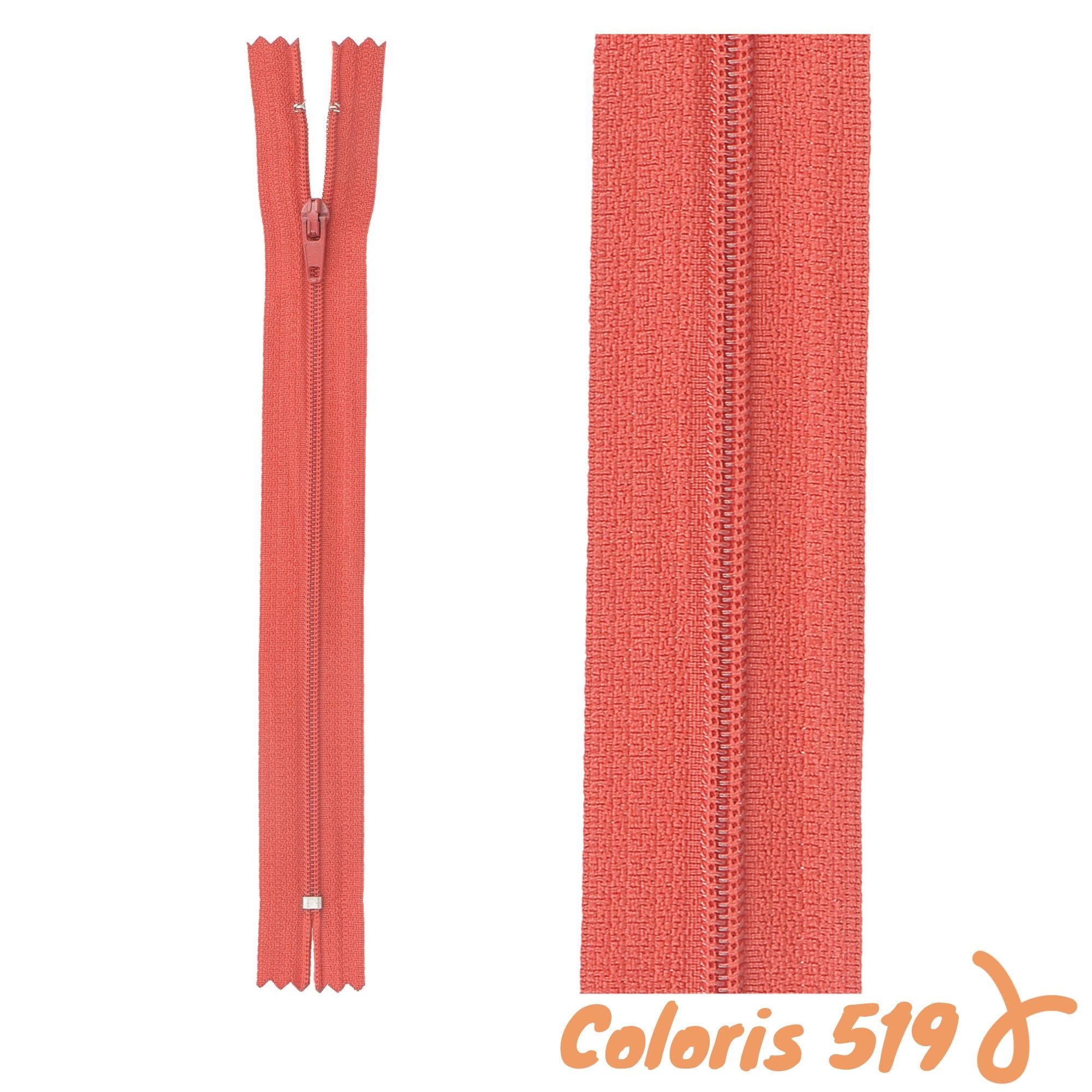 Zip non-séparable - 12 cm