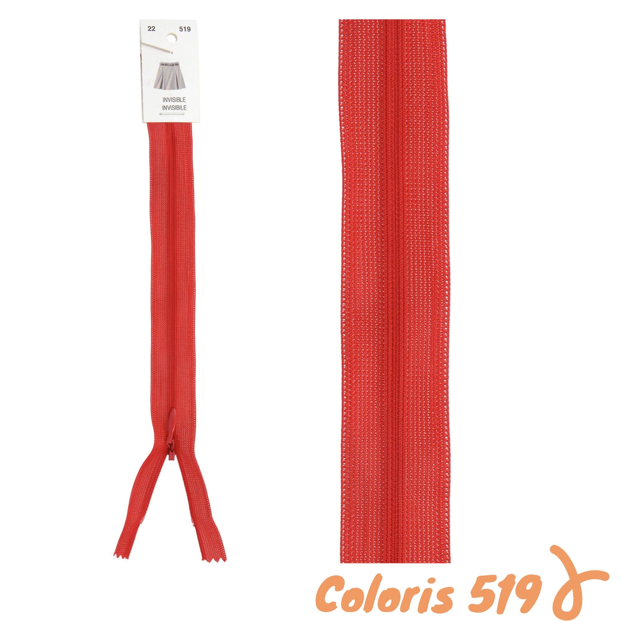 Zip invisibles réglables - 22 à 40 cm