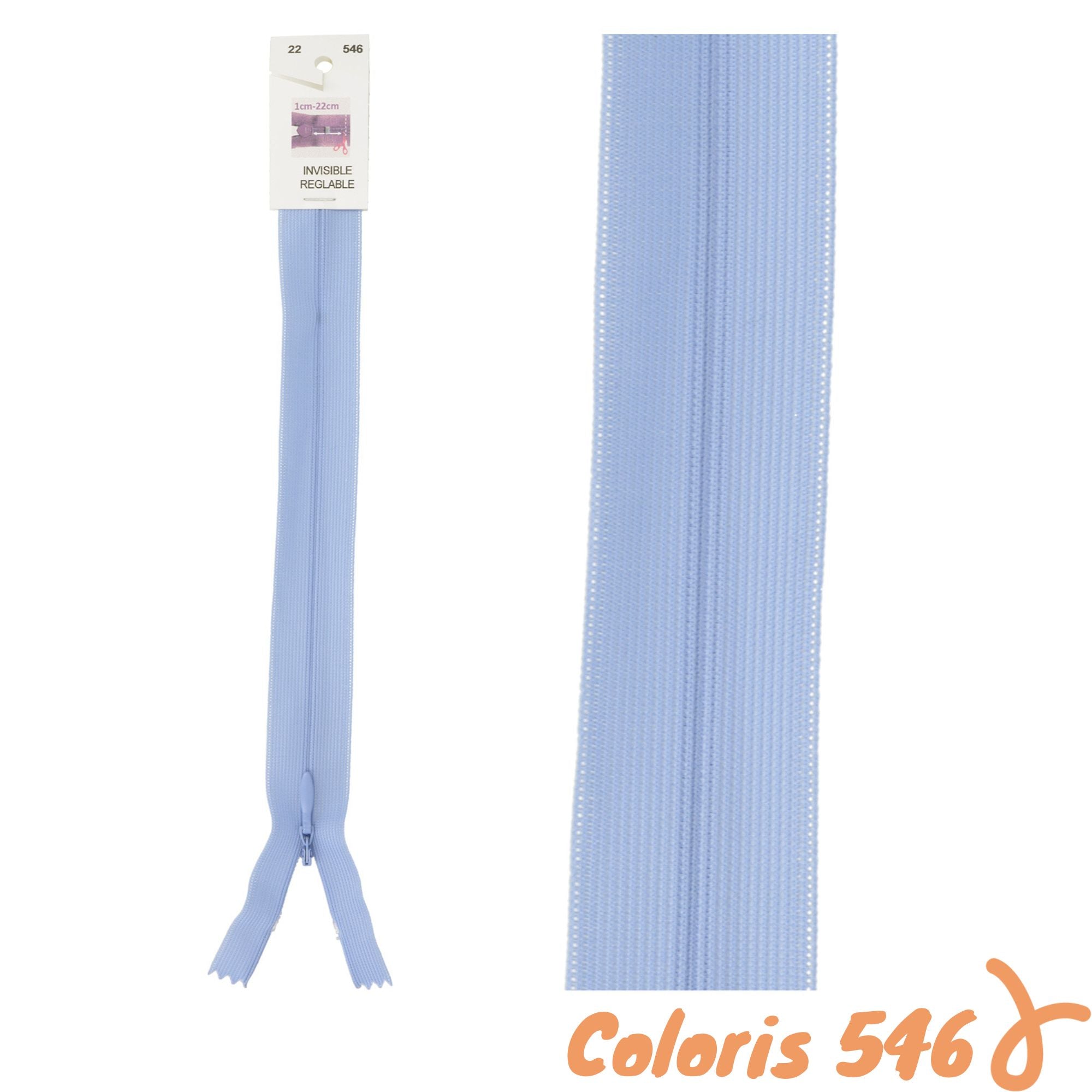 Zip invisibles réglables - 22 à 40 cm