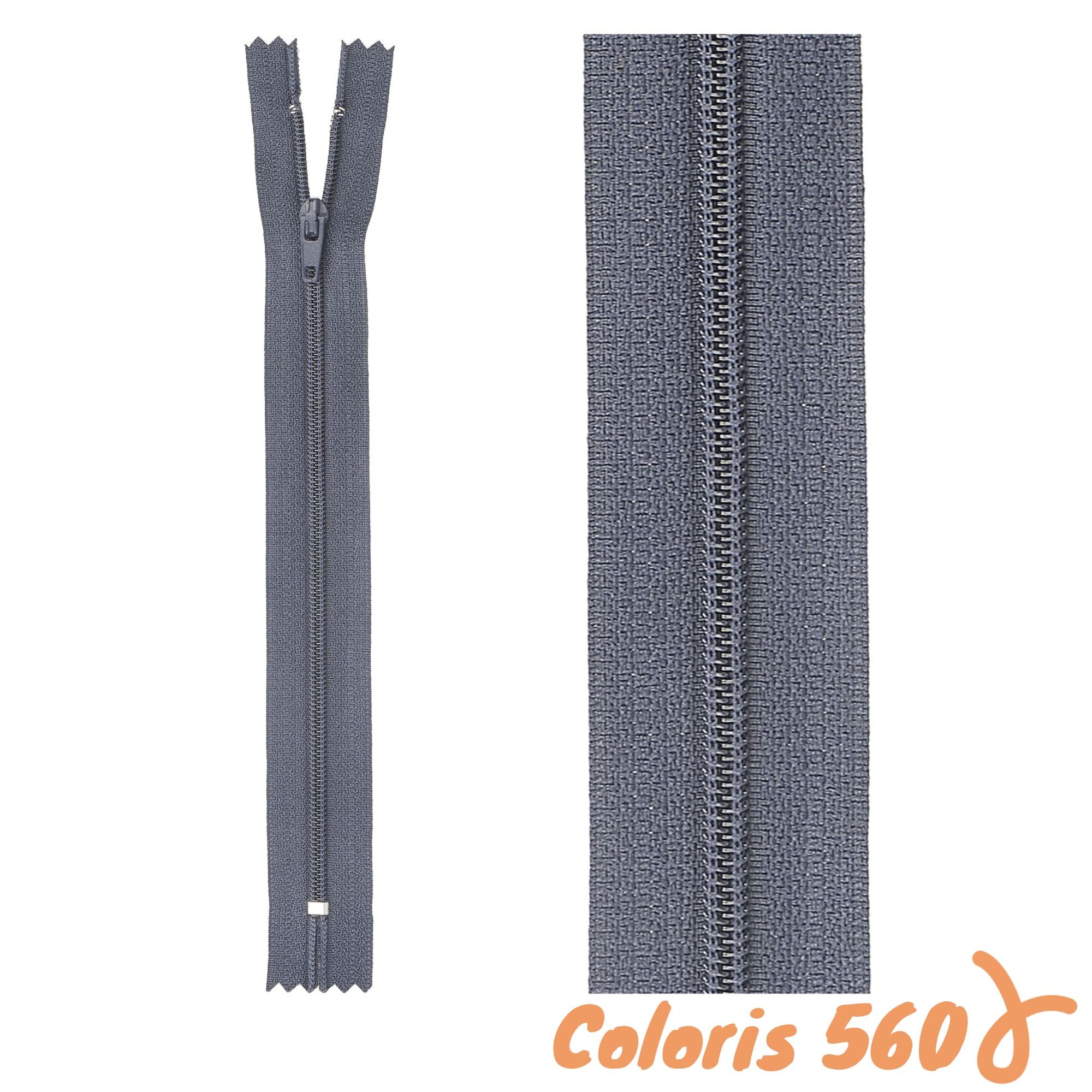 Zip non-séparable - 60 cm