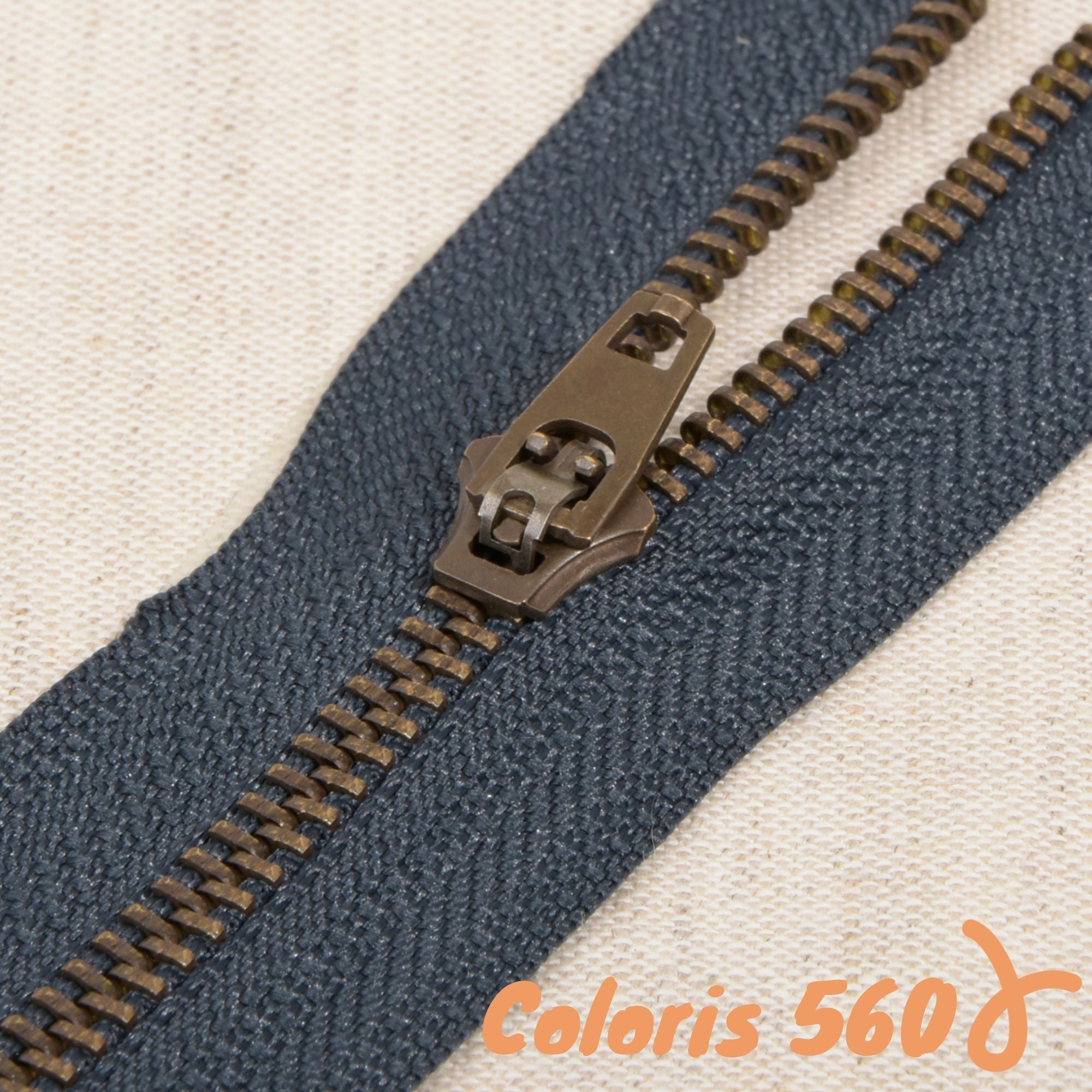 Zip non-séparable métal poche ou pantalon - 15 cm