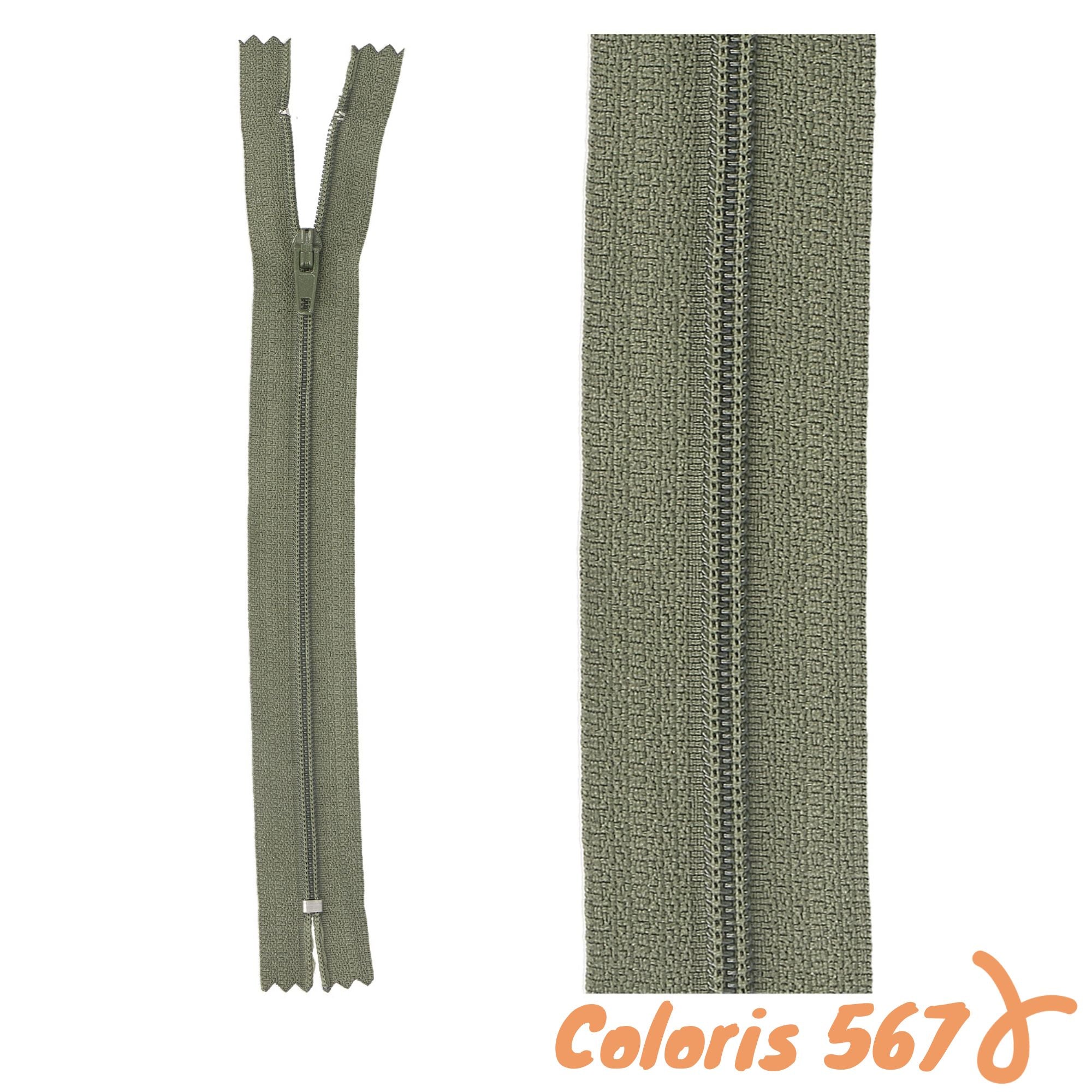 Zip non-séparable - 30 cm