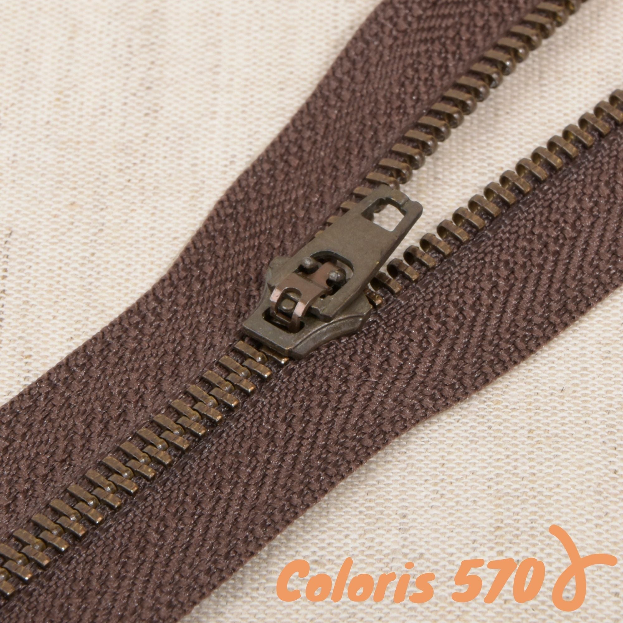 Zip non-séparable métal poche ou pantalon - 15 cm