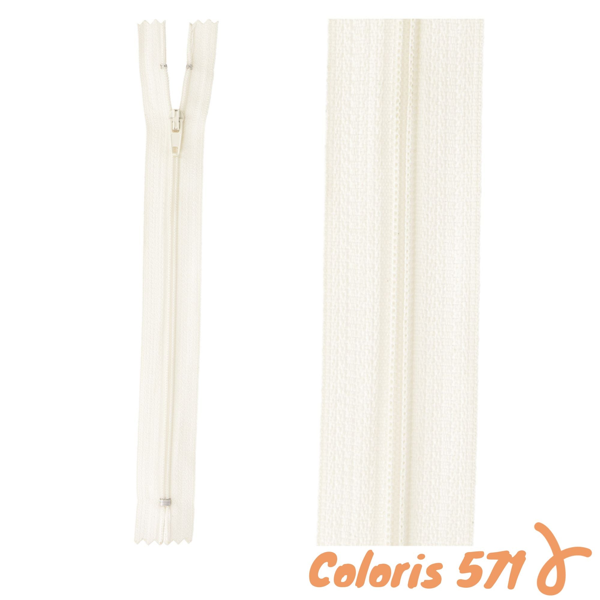 Zip non-séparable - 55 cm