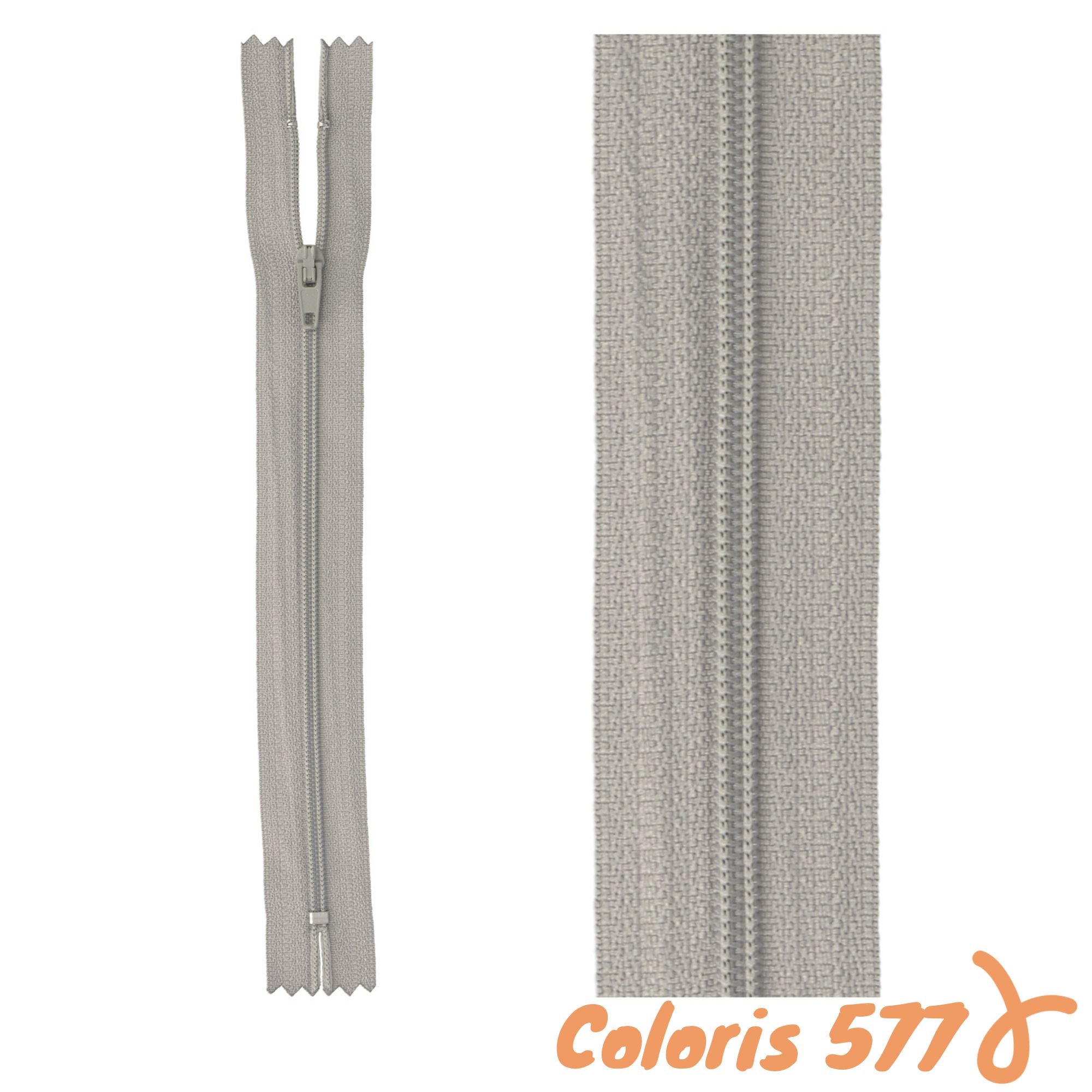 Zip non-séparable - 18 cm