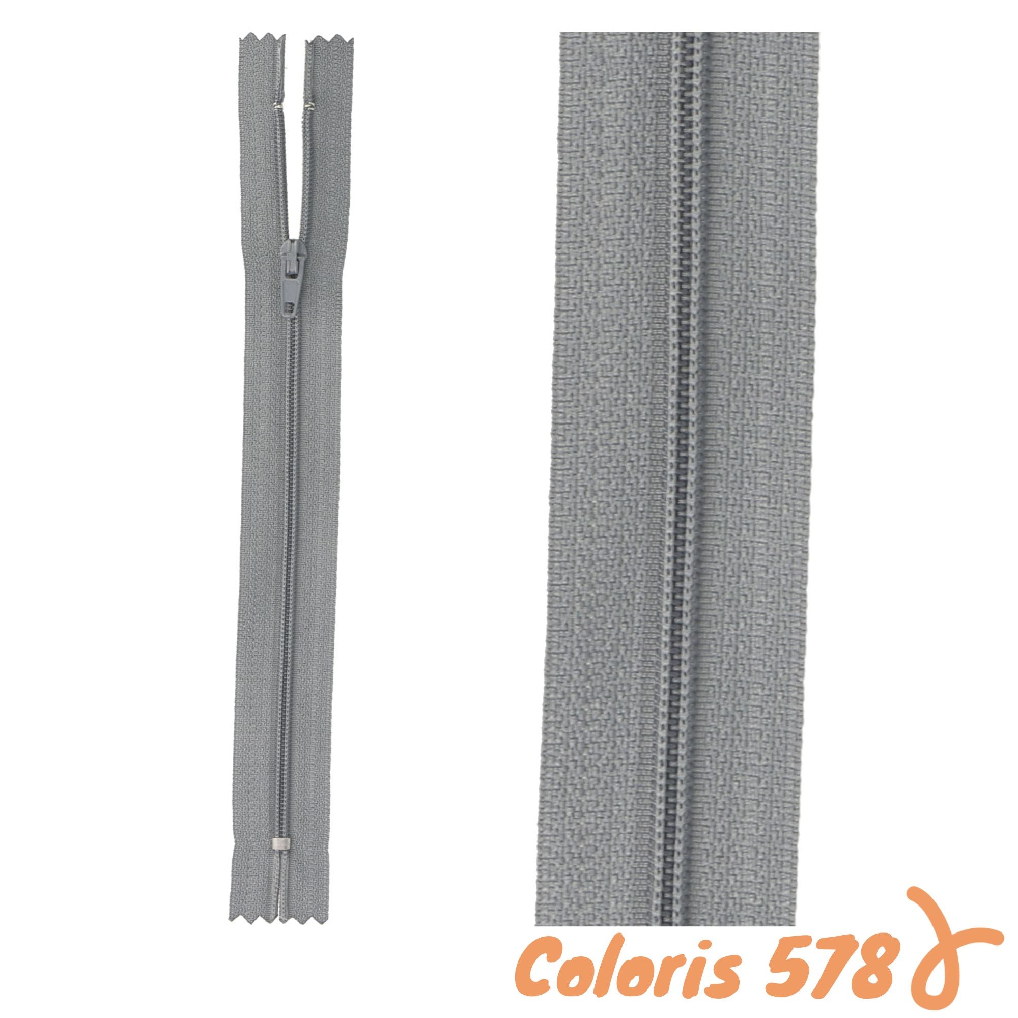 Zip non-séparable - 12 cm