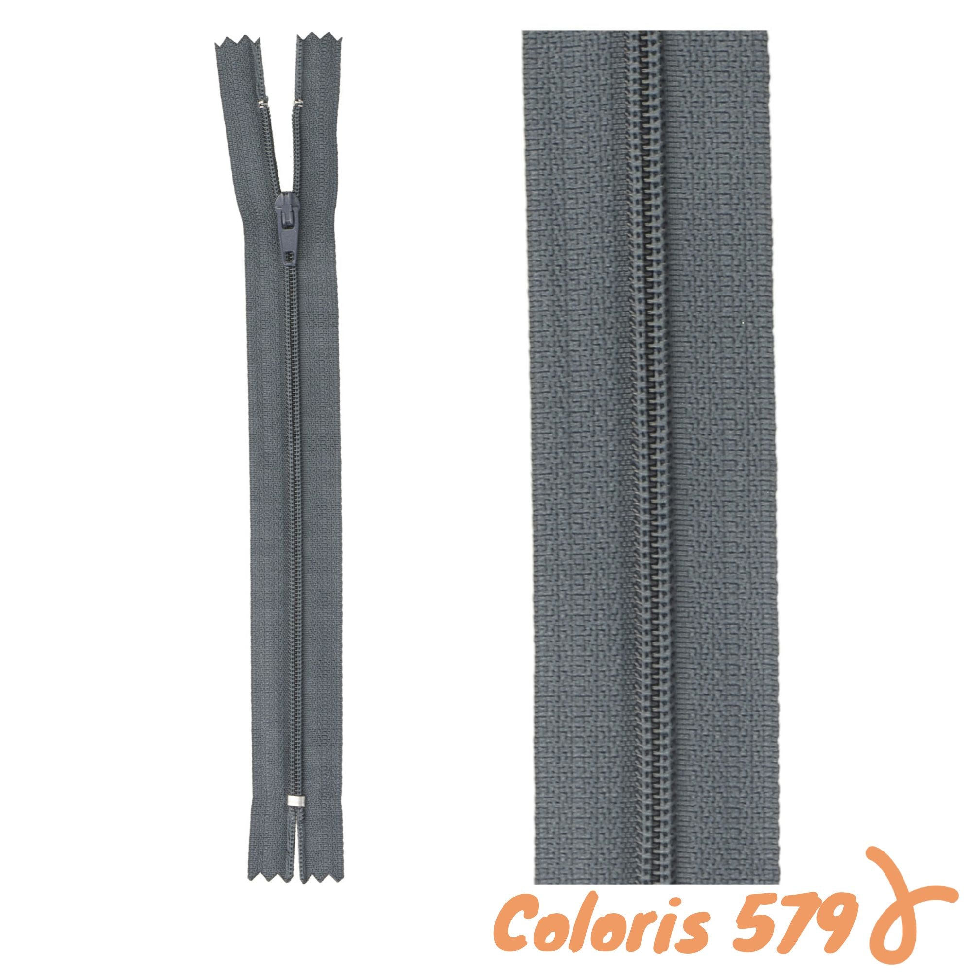 Zip non-séparable - 25 cm