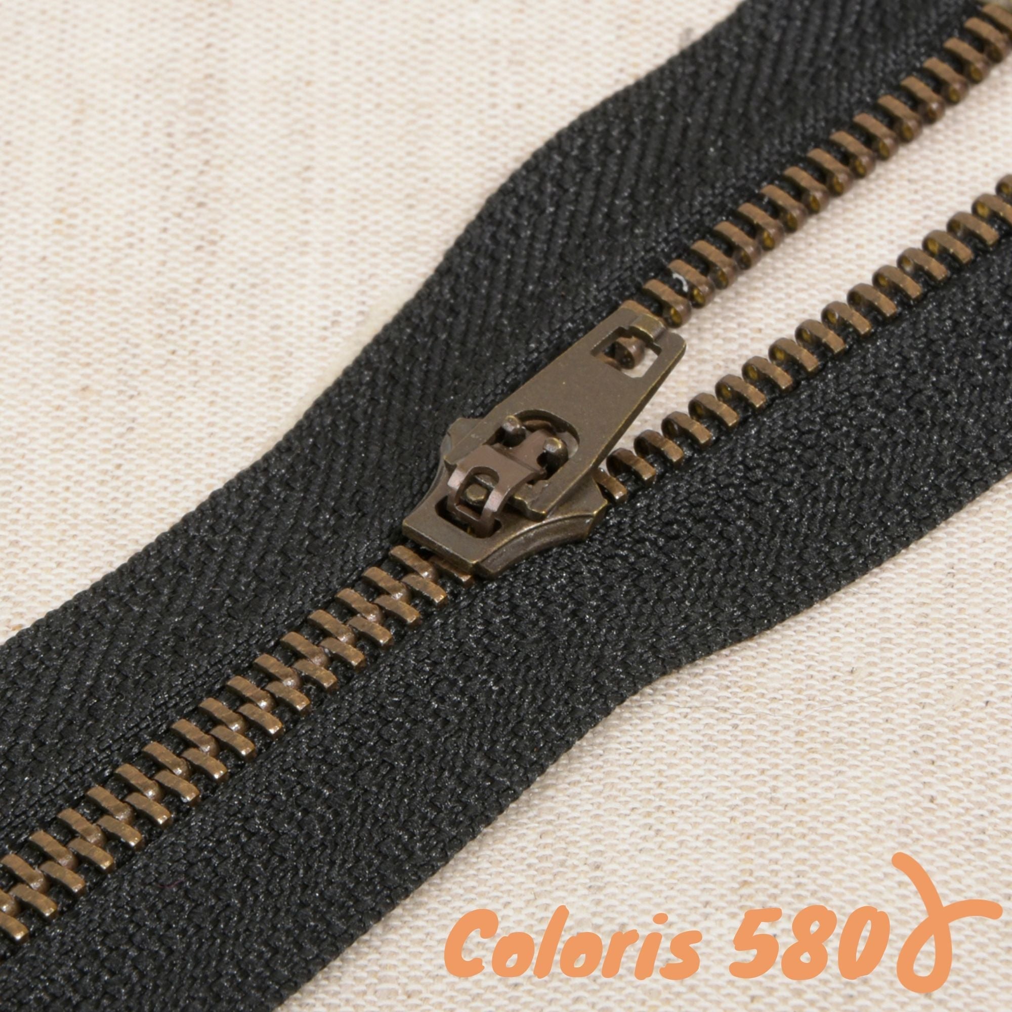 Zip non-séparable métal poche ou pantalon - 15 cm