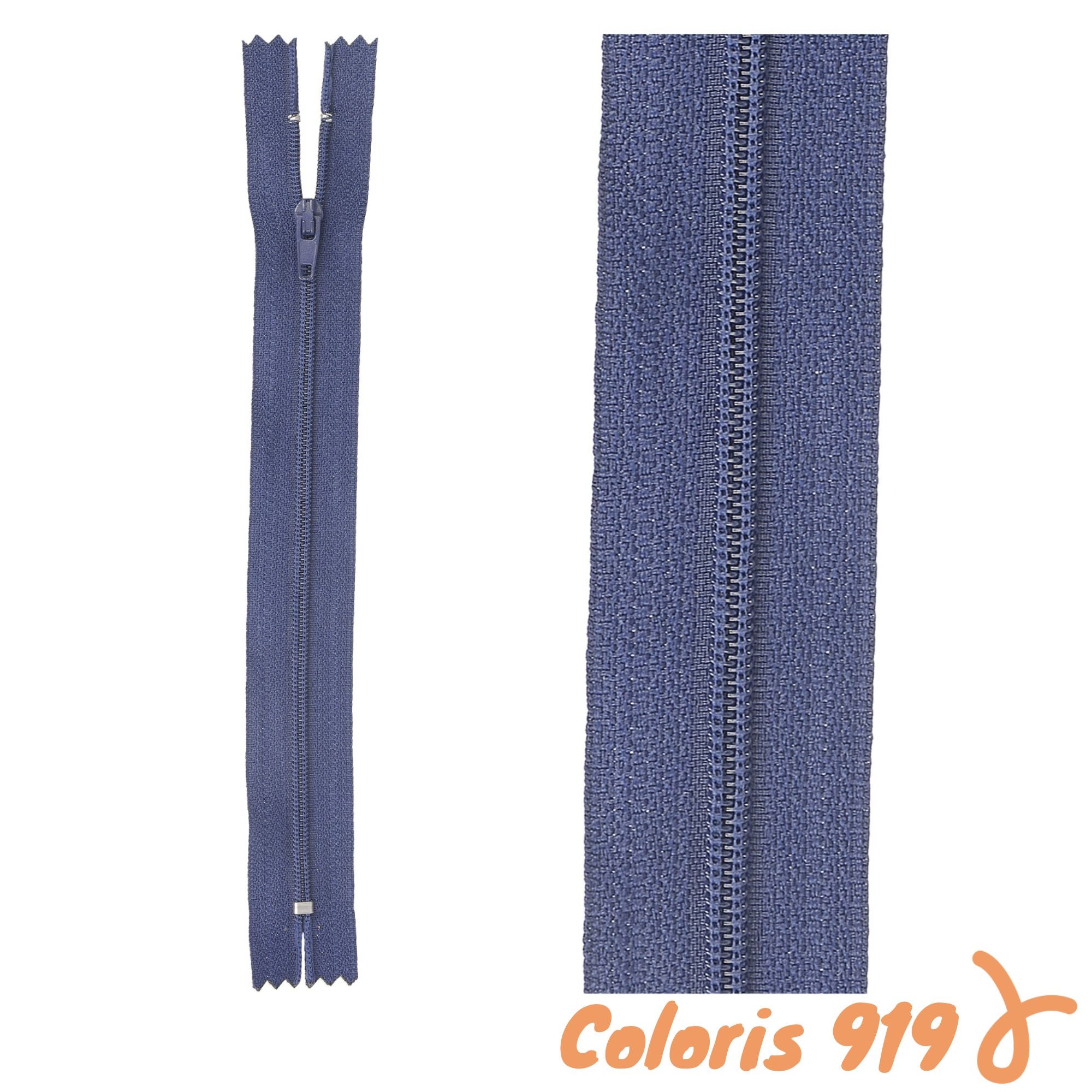Zip non-séparable - 25 cm