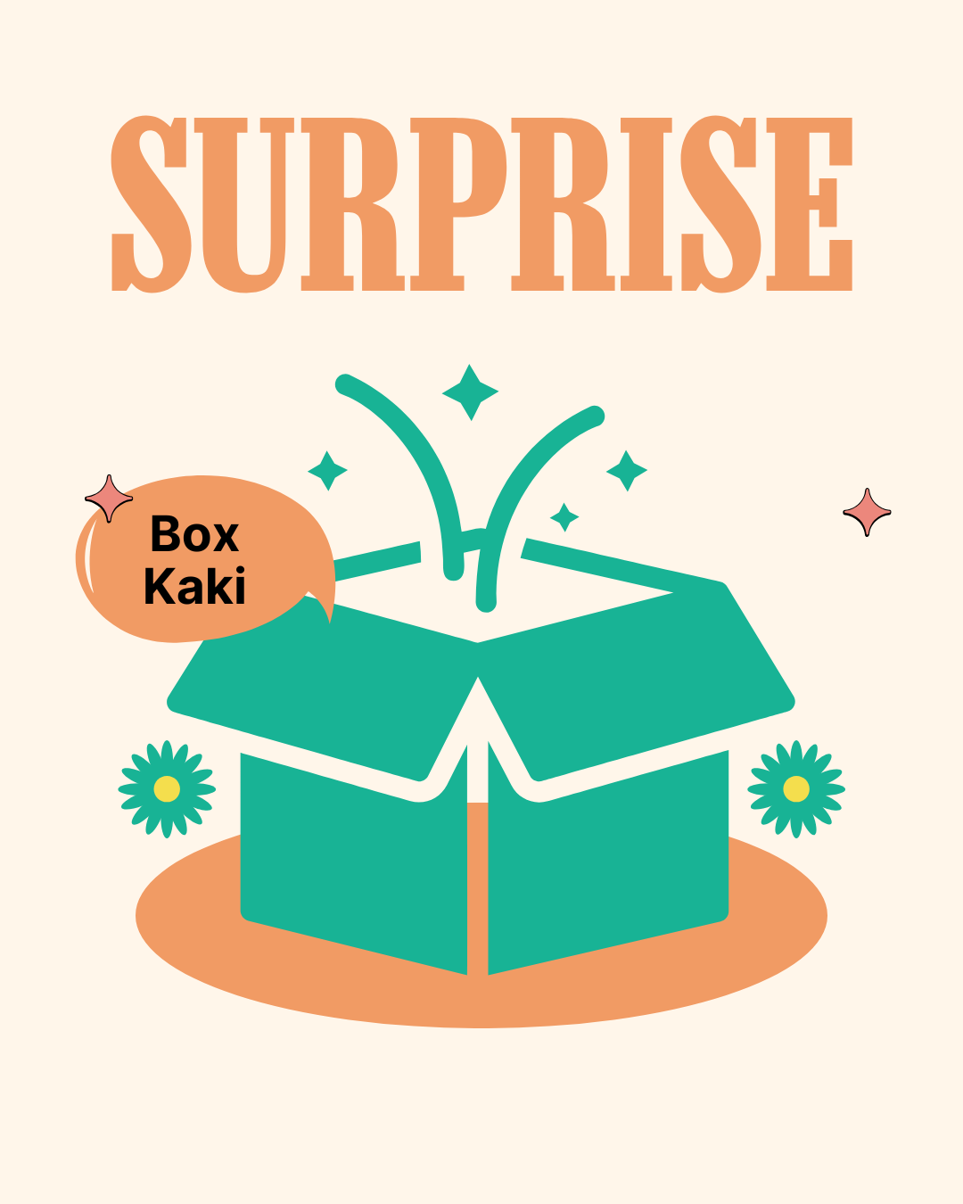 BOX surprise - KAKI MIXTE - version avec patron POCHETTE