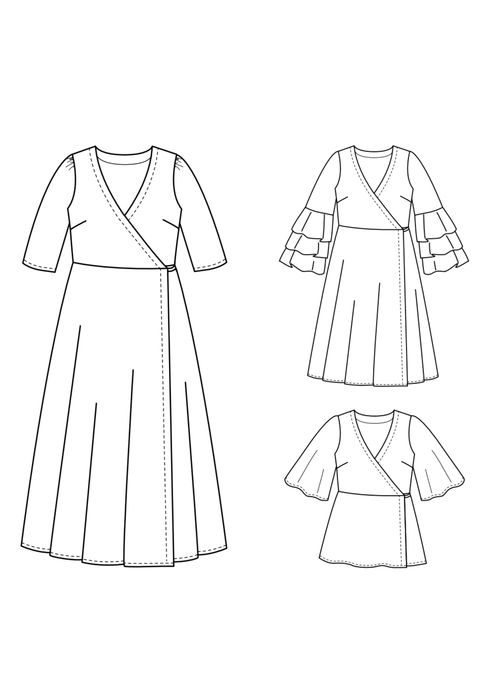 MANDARINE : la robe / blouse portefeuille - PACK FAMILLE