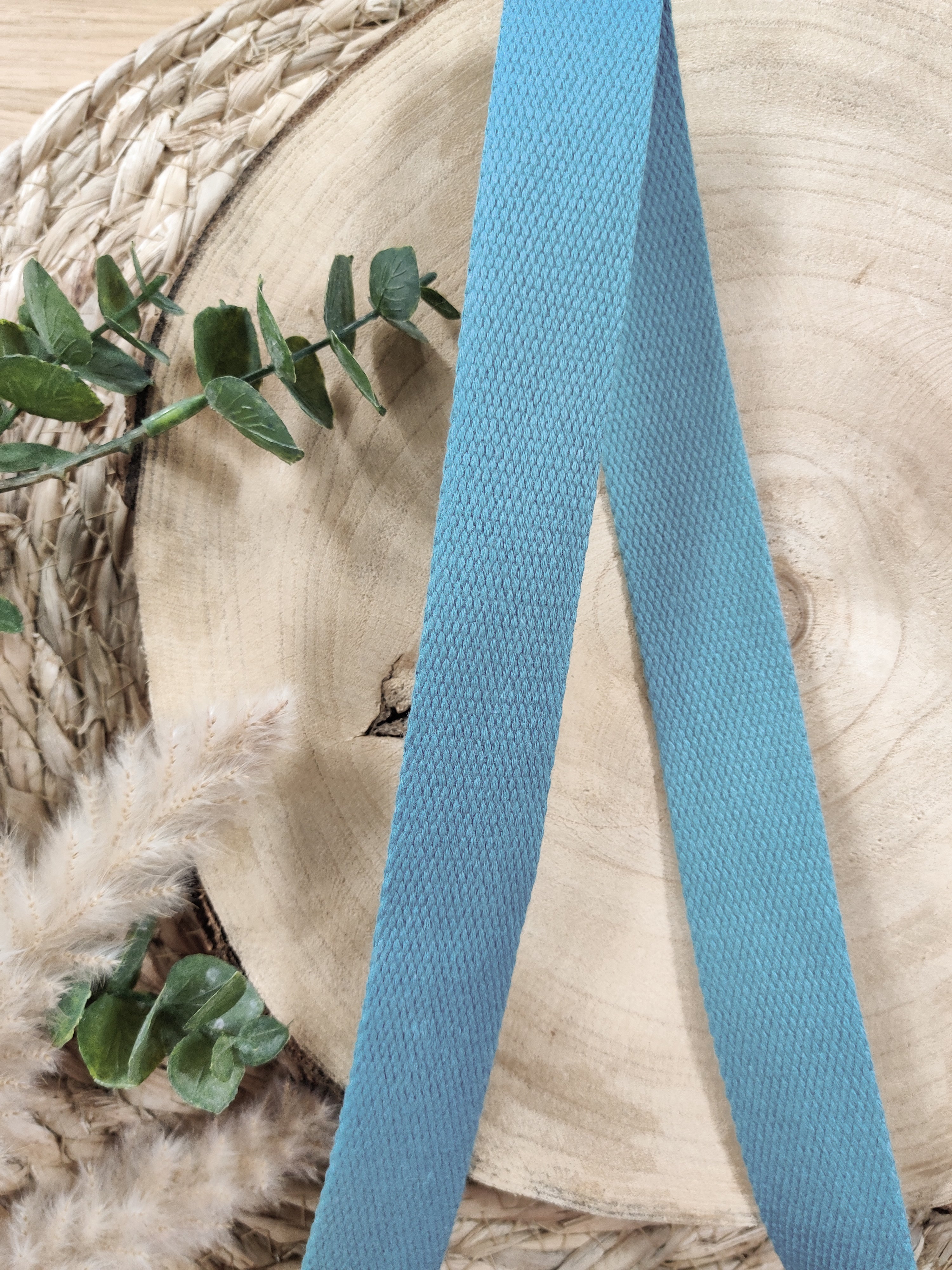 Sangle 100% coton - Bleu grisé