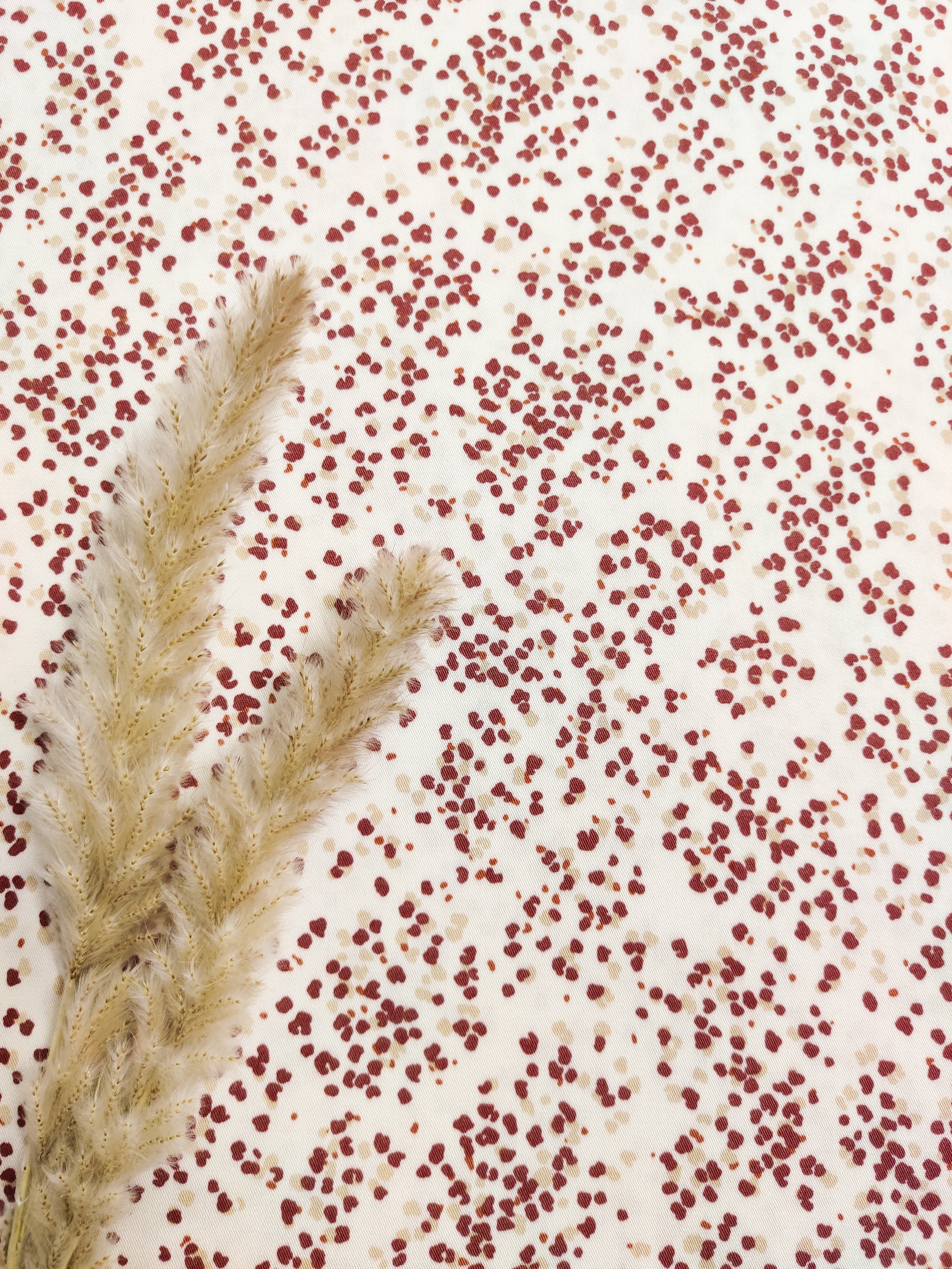 Twill de viscose stretch écru - Petits pois colorés