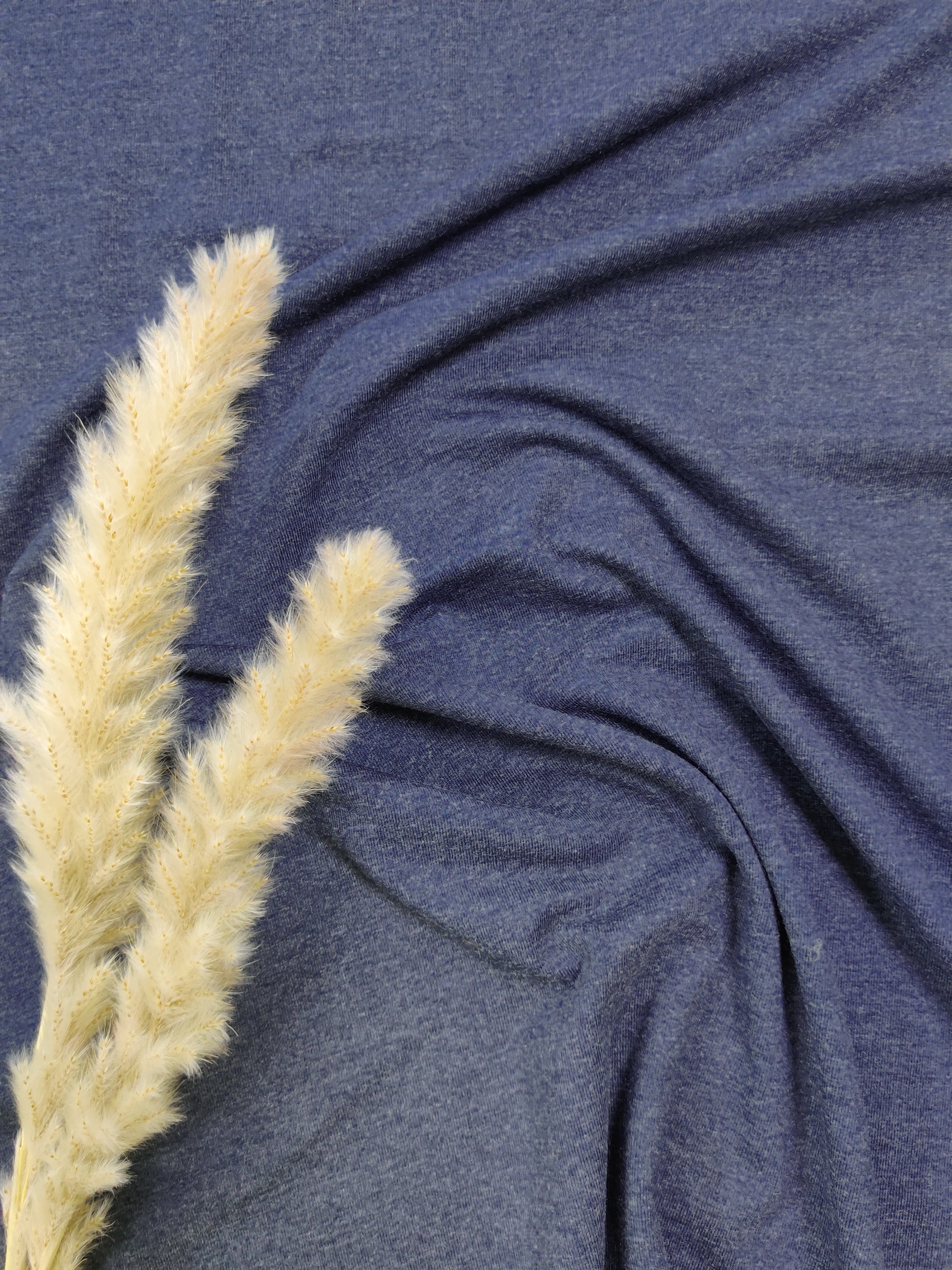Jersey de coton - Bleu marine chiné
