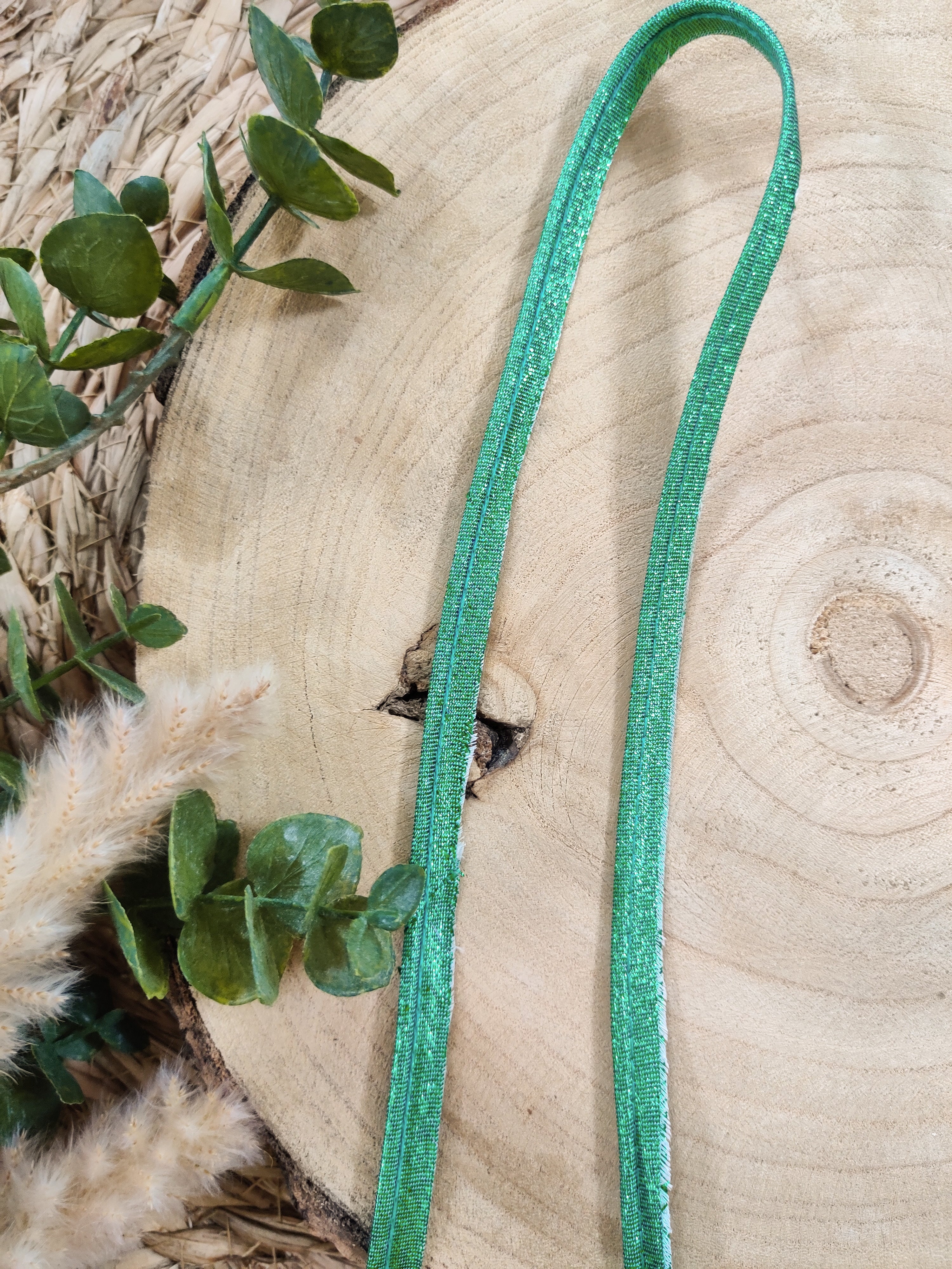 Passepoil vert lurex