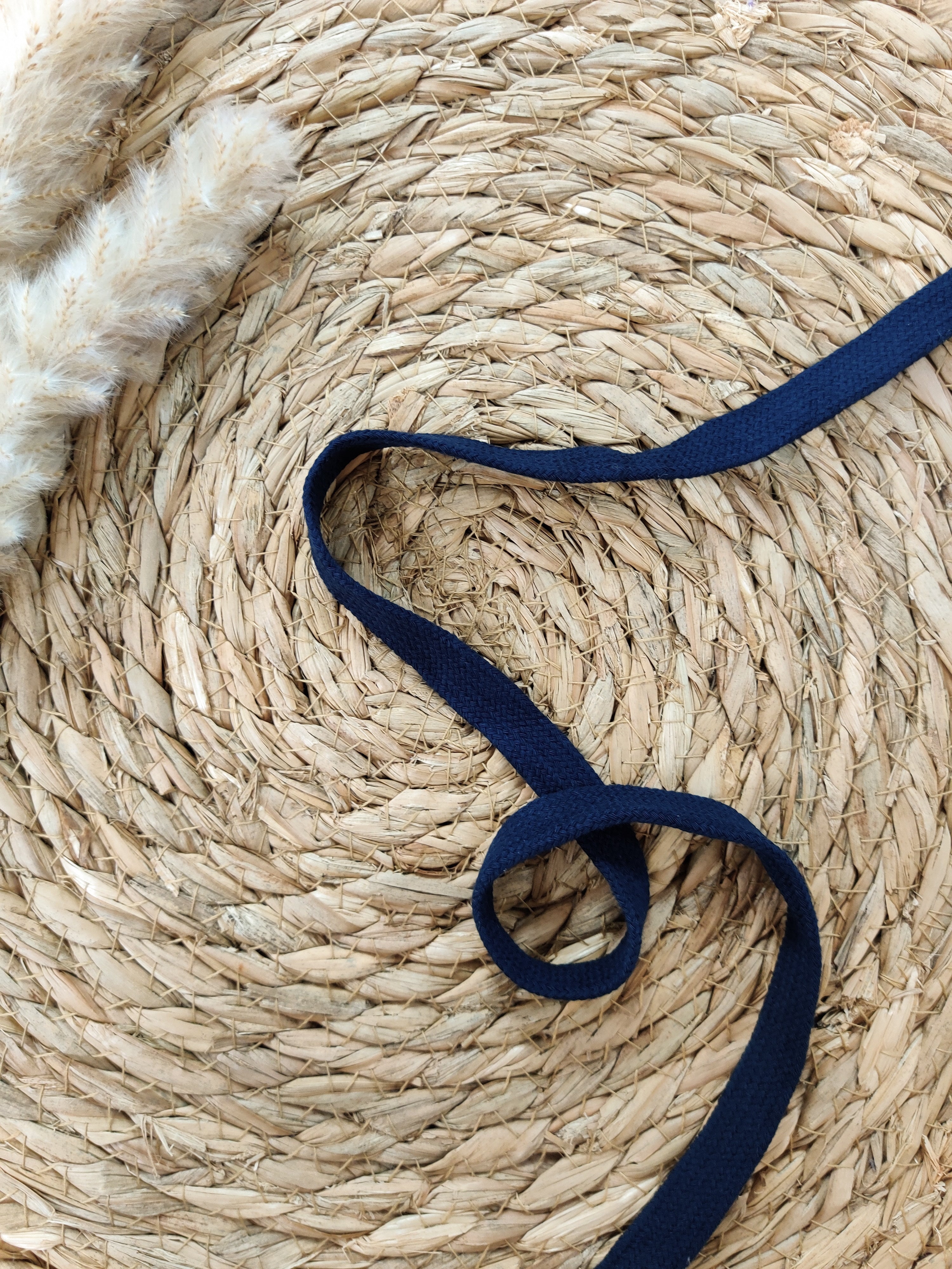 Cordon plat pour sweat 15mm - Bleu marine