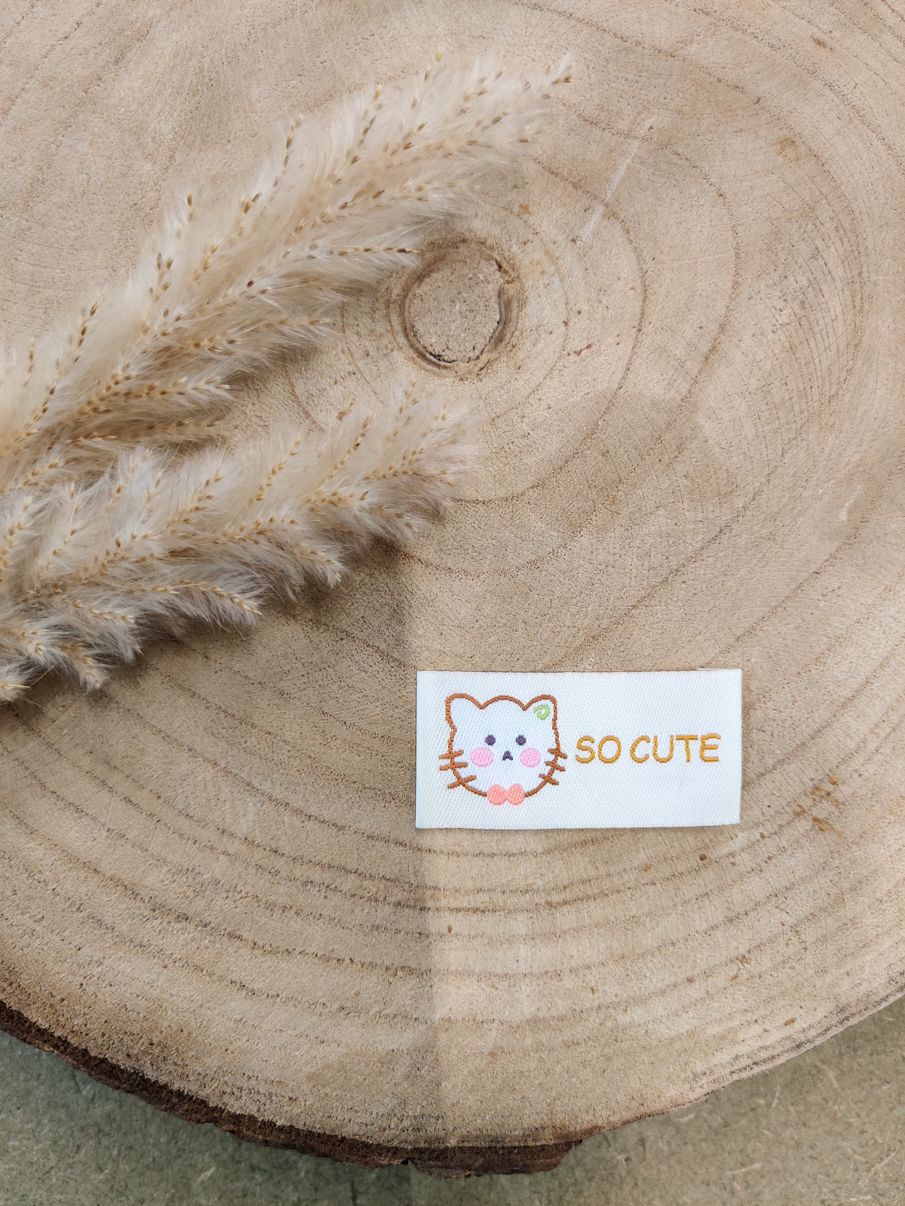 Etiquette tissées à coudre - écru - So cute