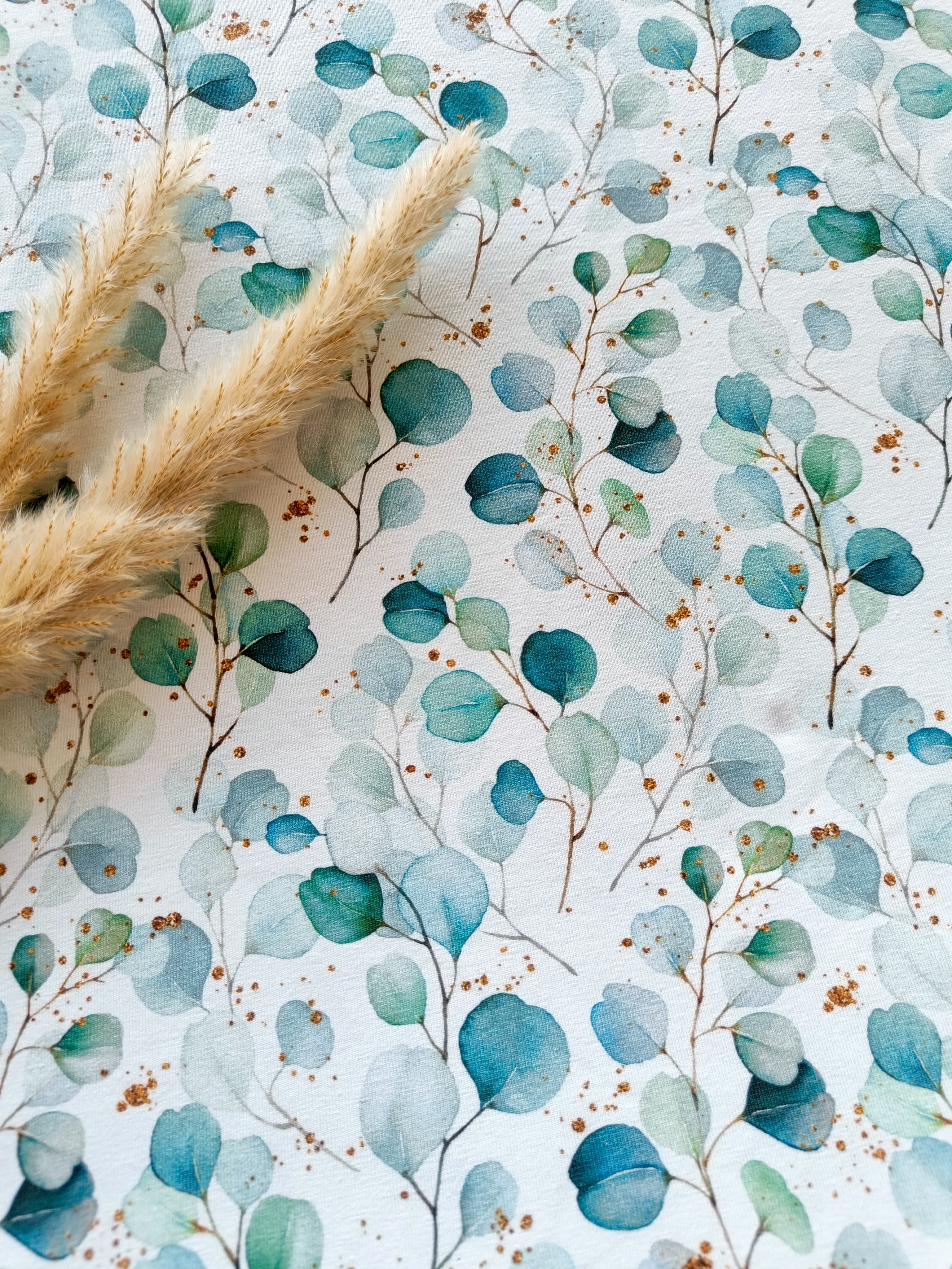 Jersey de coton blanc - Eucalyptus élégant
