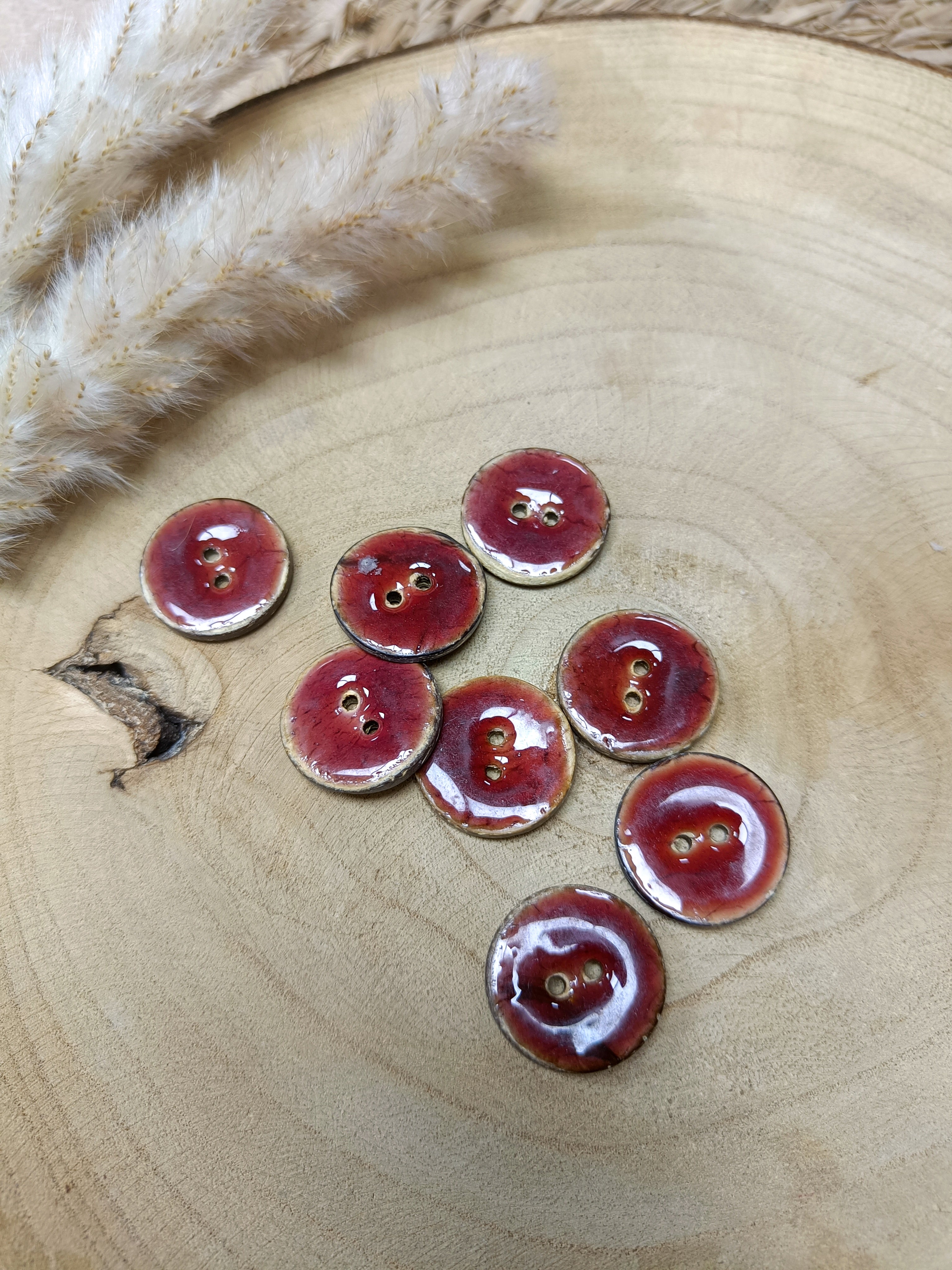 Bouton en coco laqué 25 mm - assorti à votre tissu