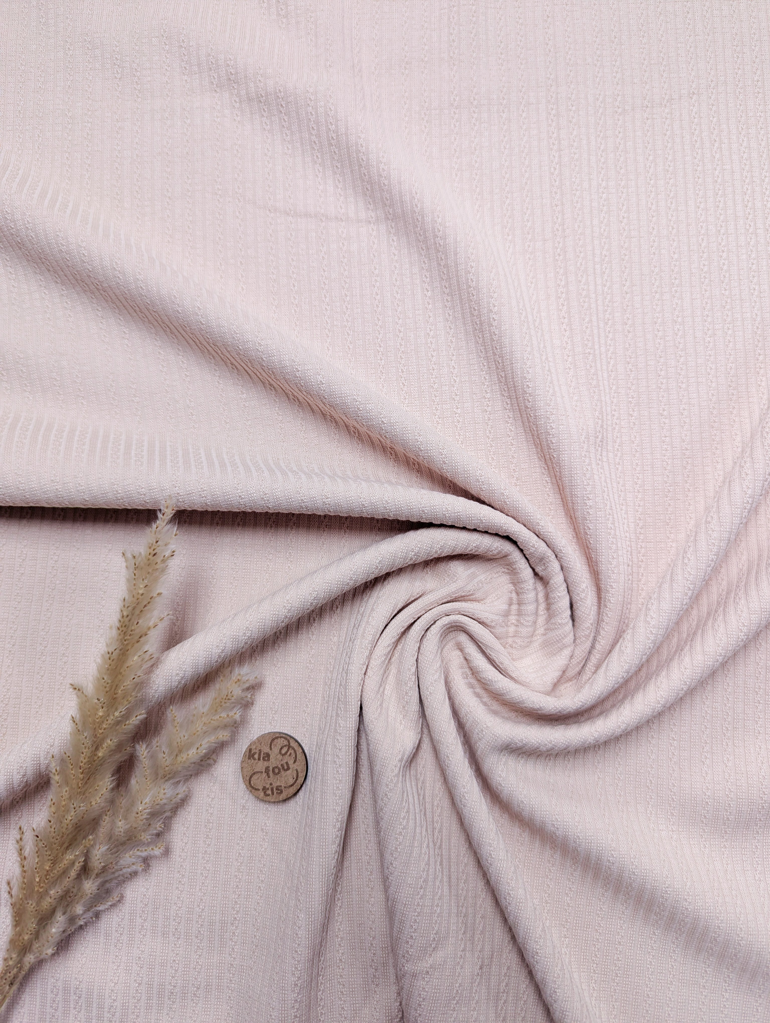 Jersey de coton effet tricoté - beige clair