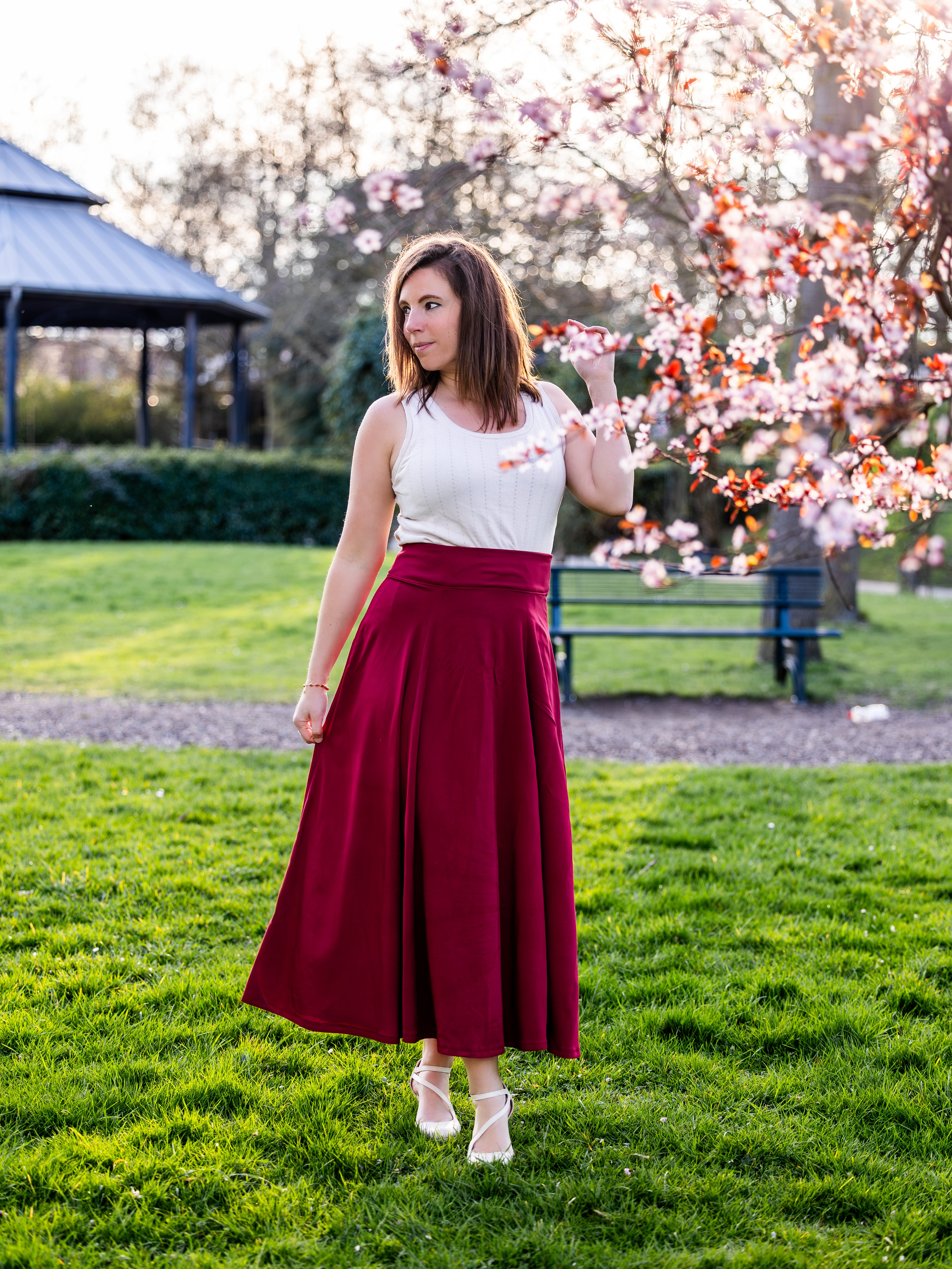 Twill de viscose stretch - Cherry