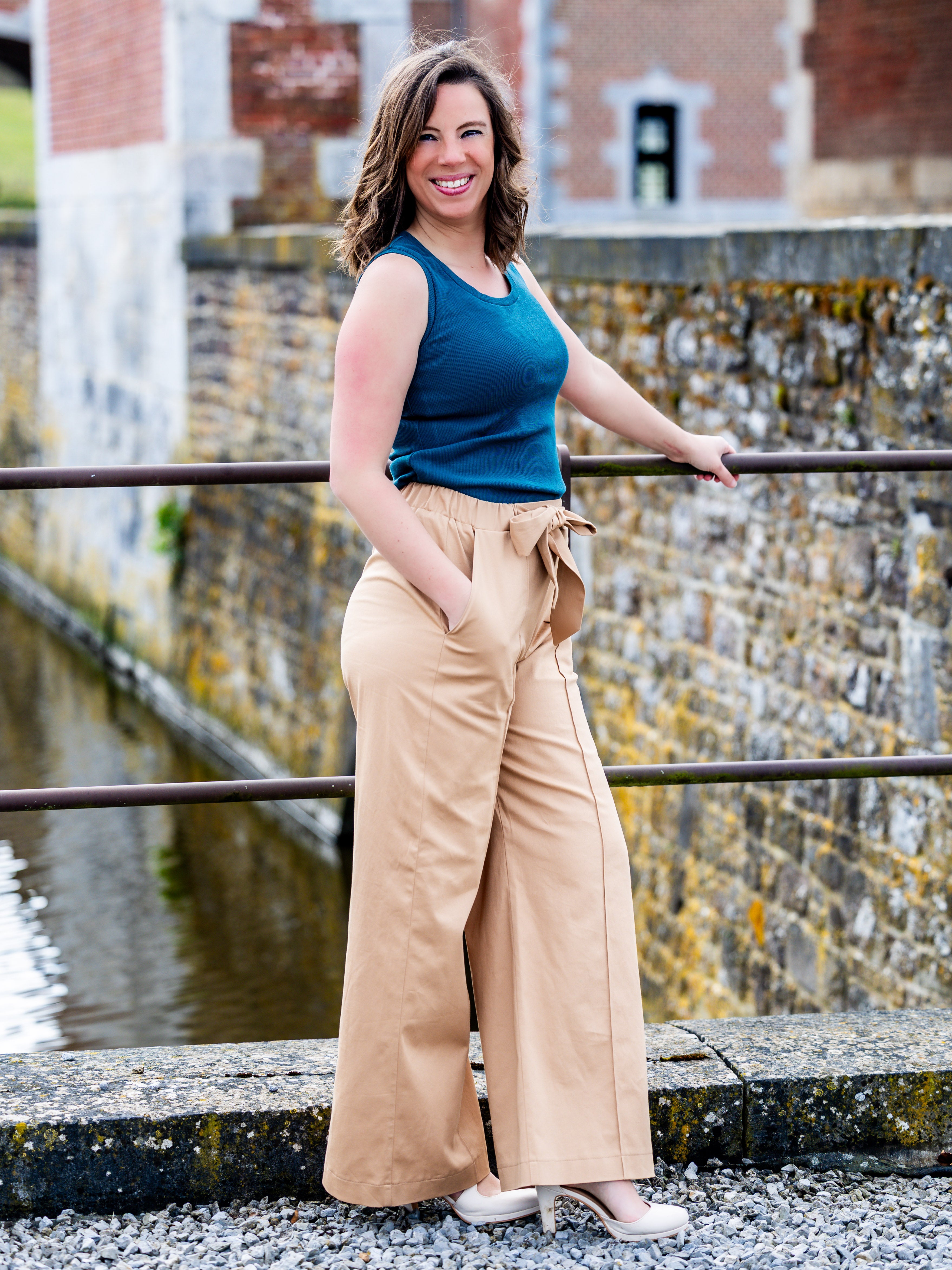 Satin de Coton stretch - Beige camel clair