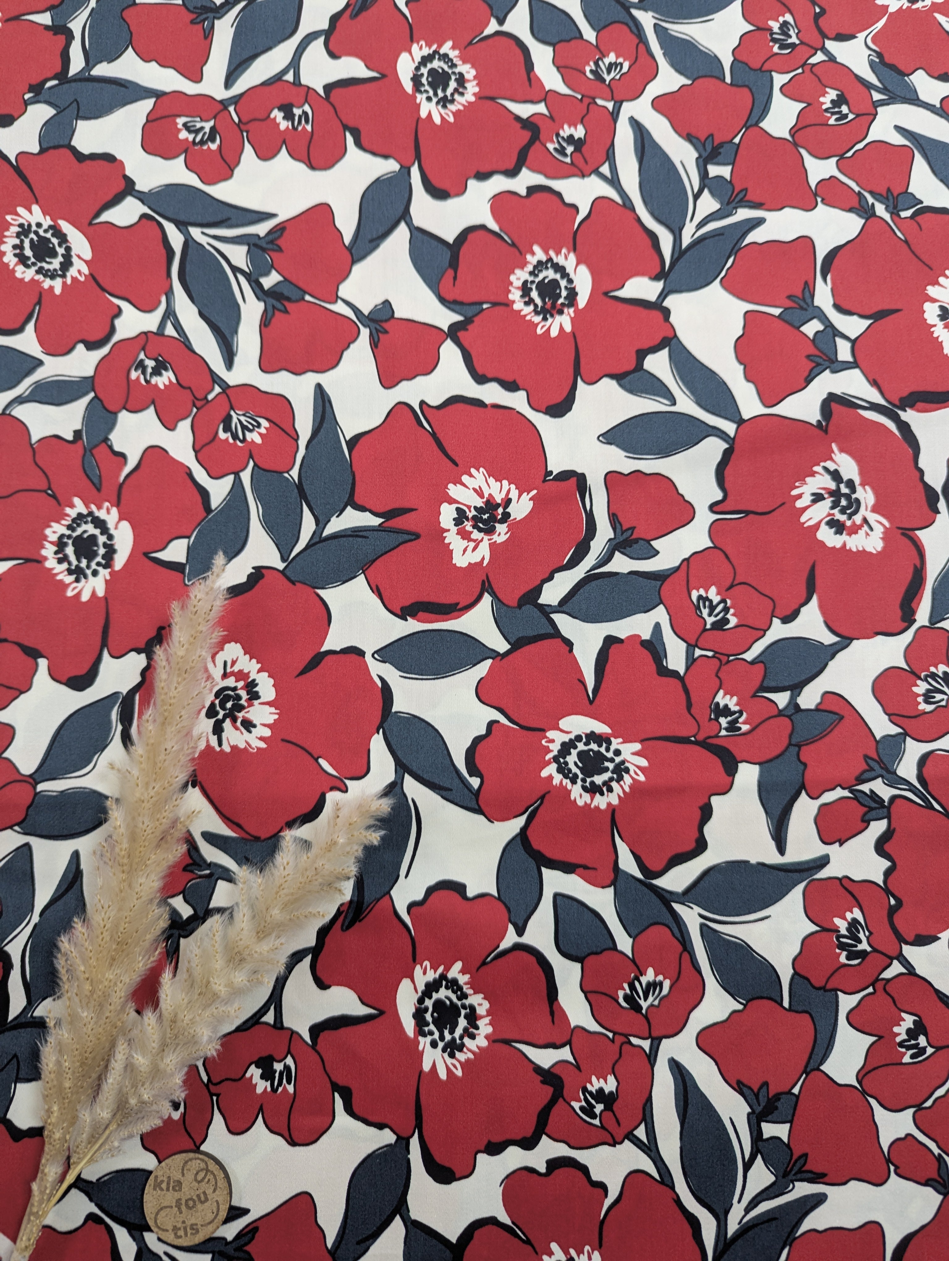 Satin de coton - coquelicots