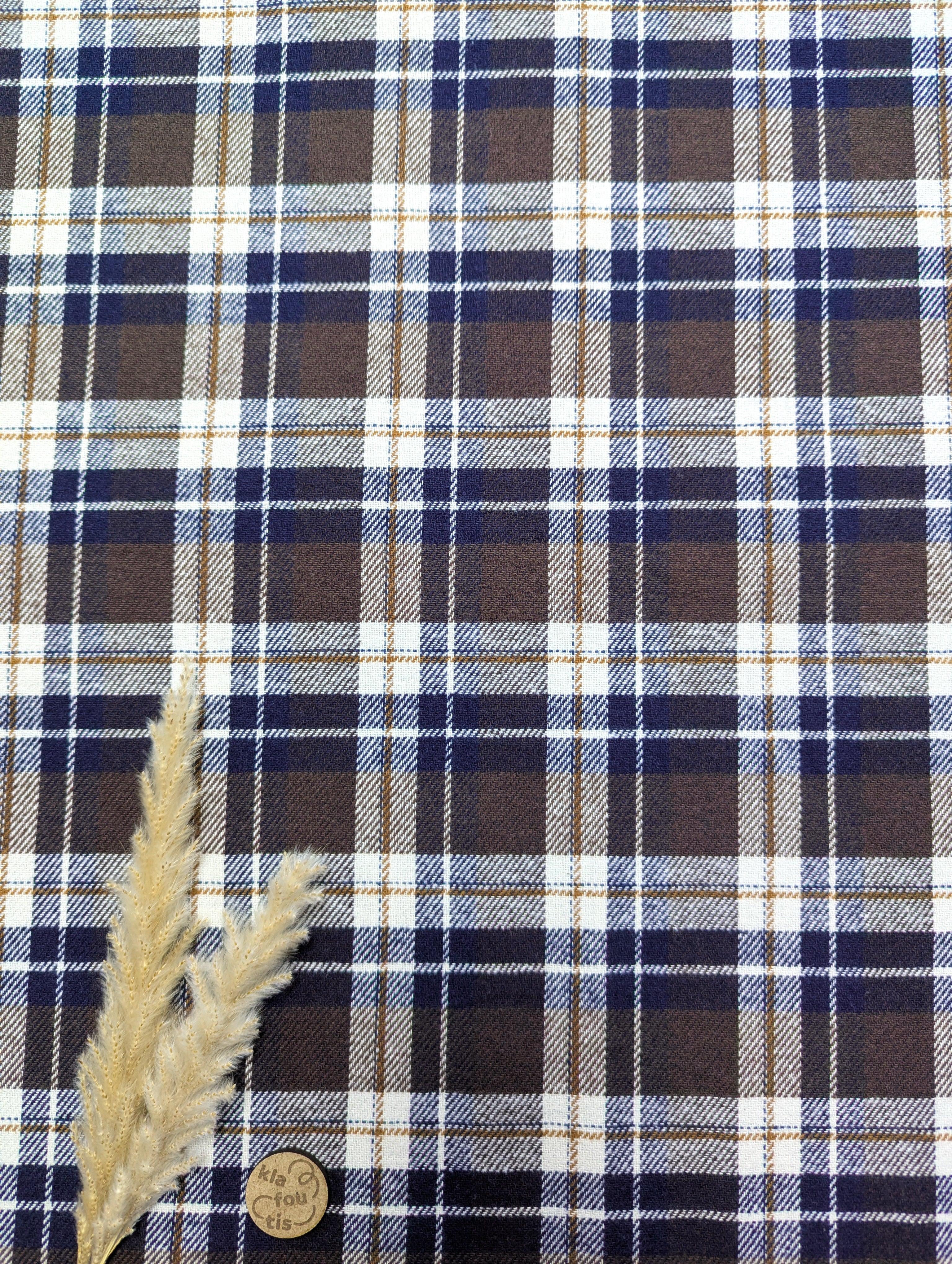 Flanelle de coton - tartan chocolat