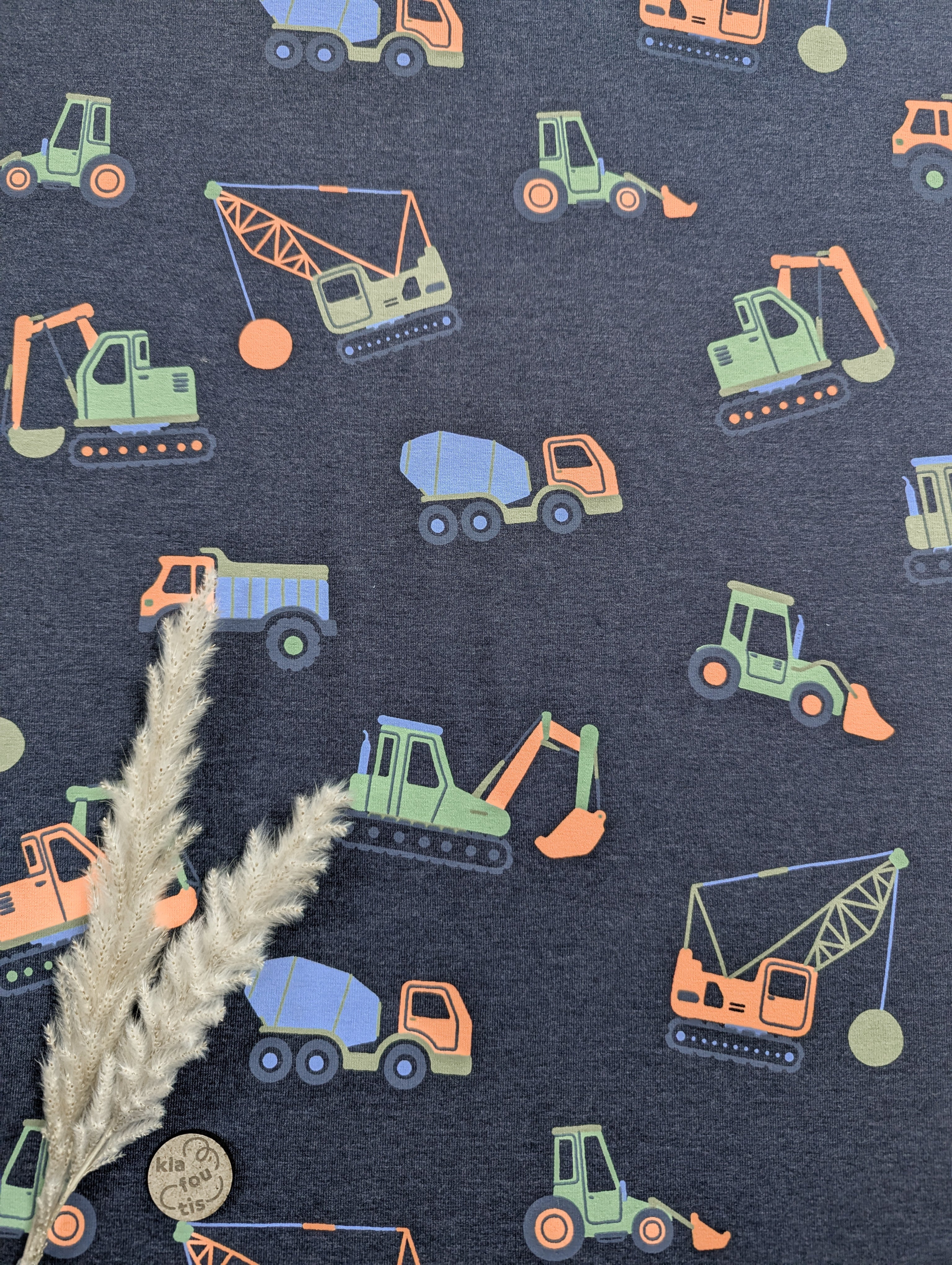 Jersey bleu marine chiné - Chantier fluo