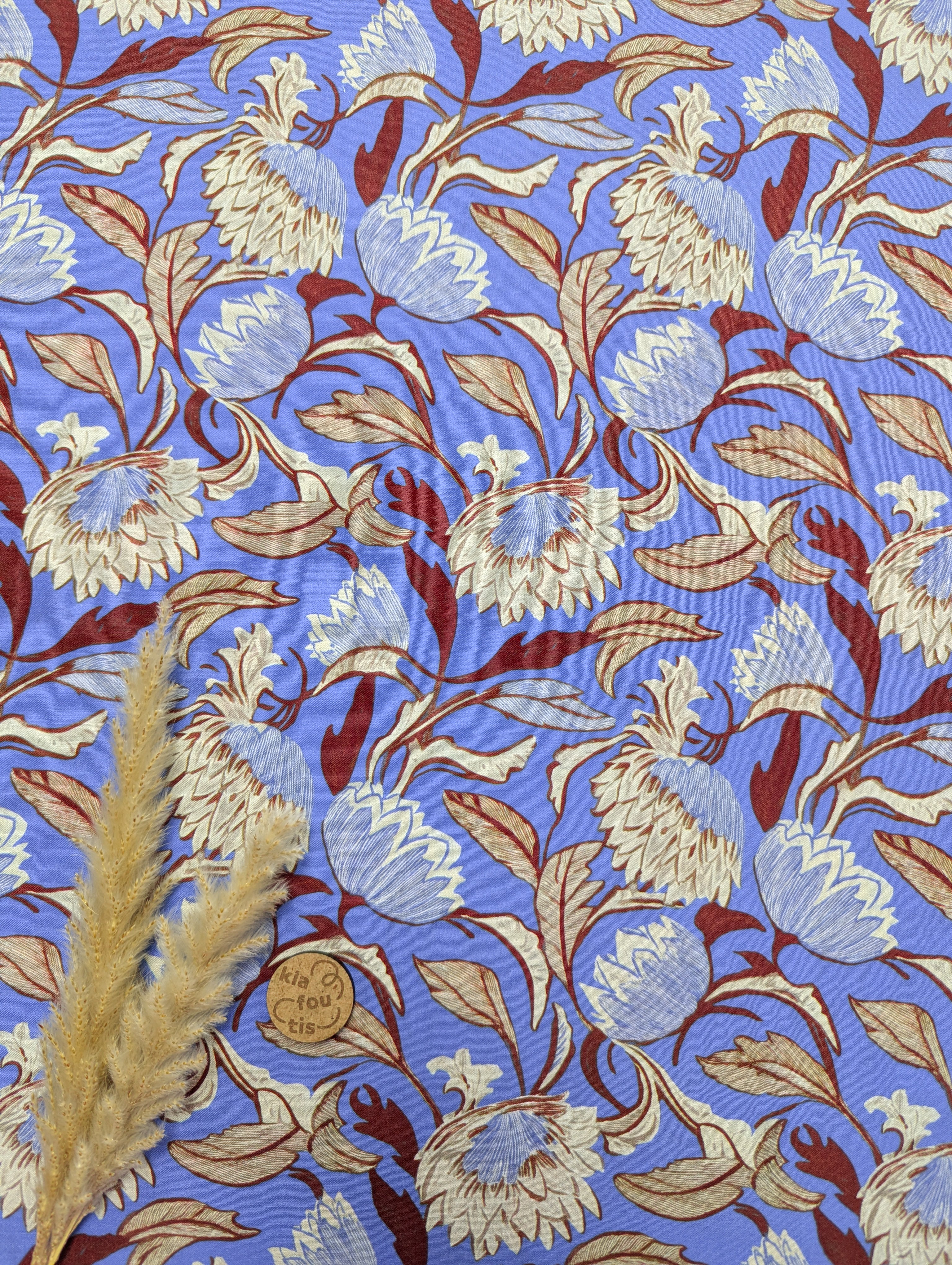Popeline de viscose bleue - harmonie