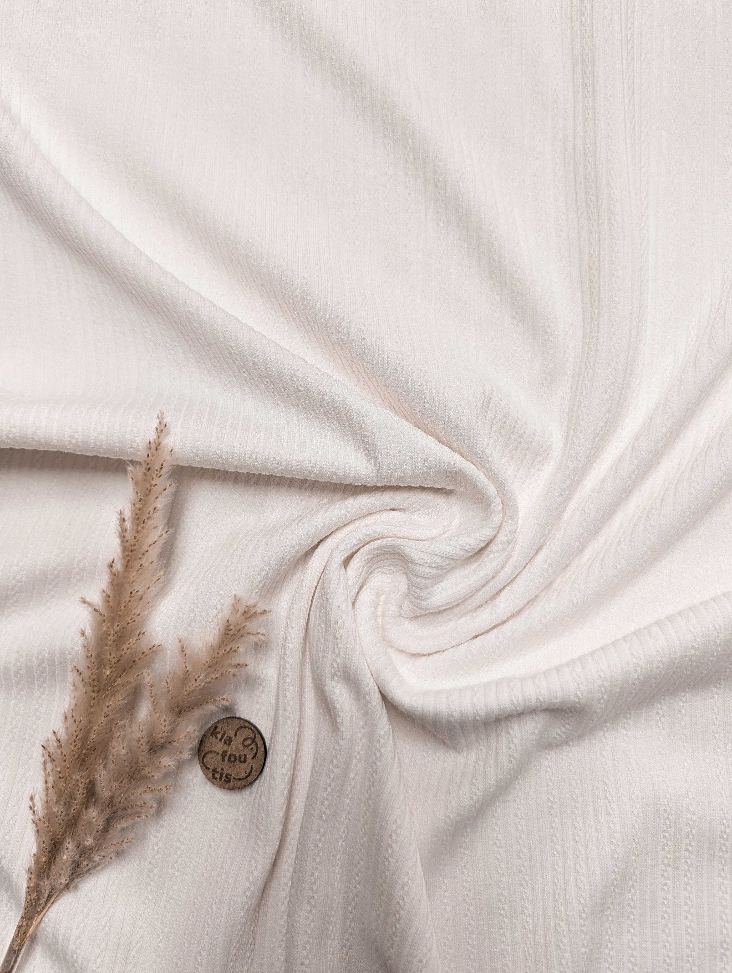 Jersey de coton effet tricoté - écru