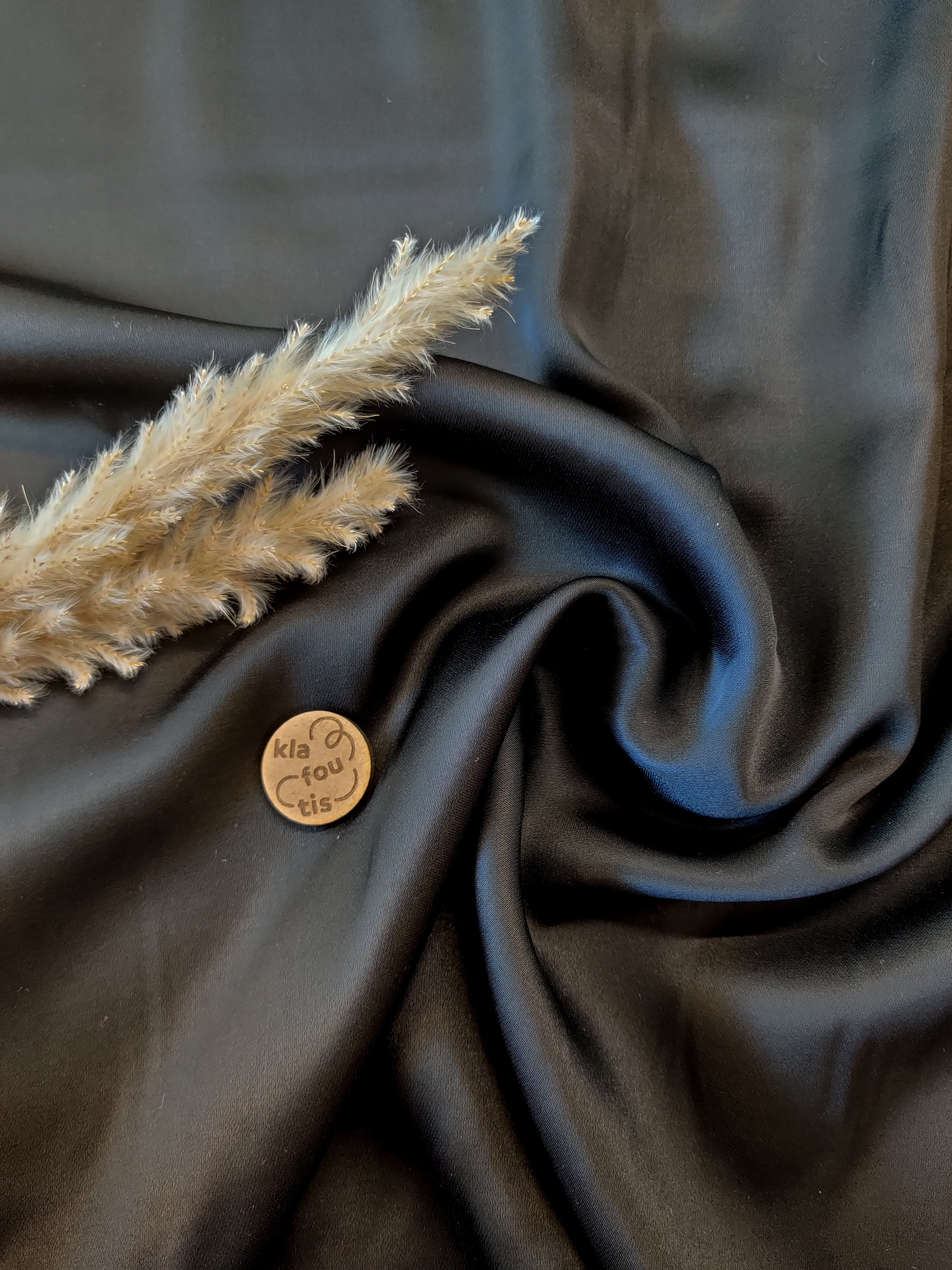 Satin de viscose - Noir