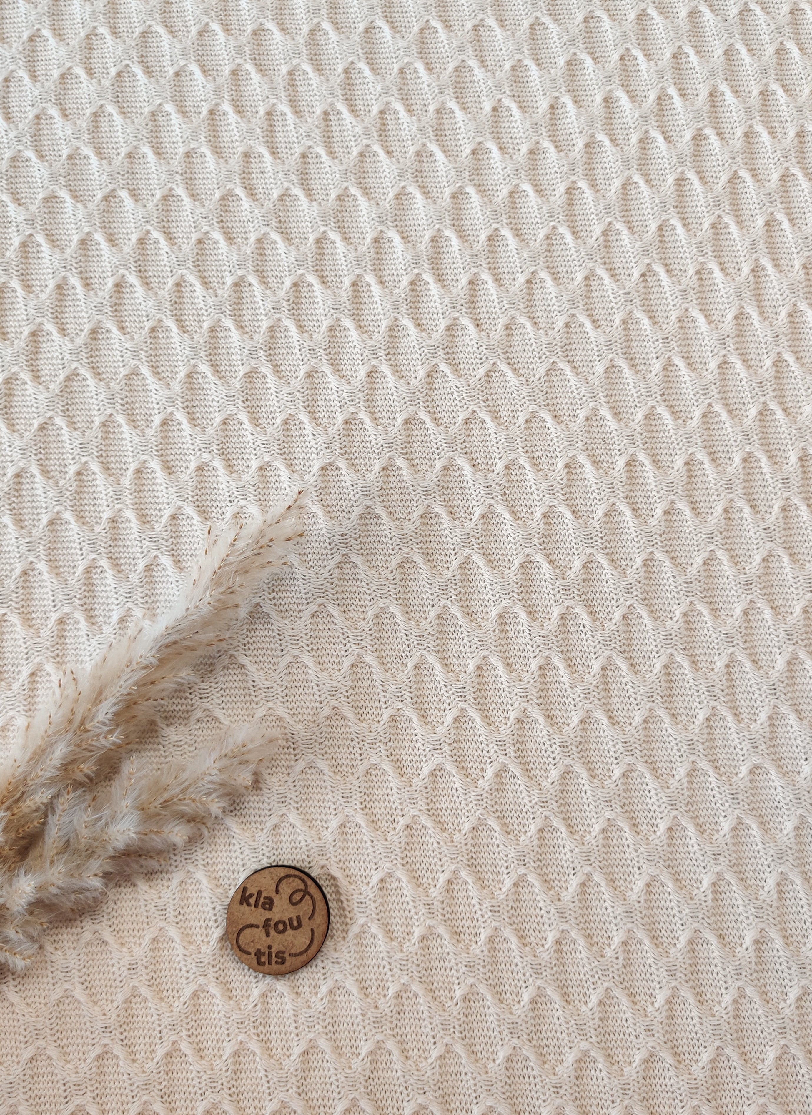 Crochet de coton crème - Trame douce