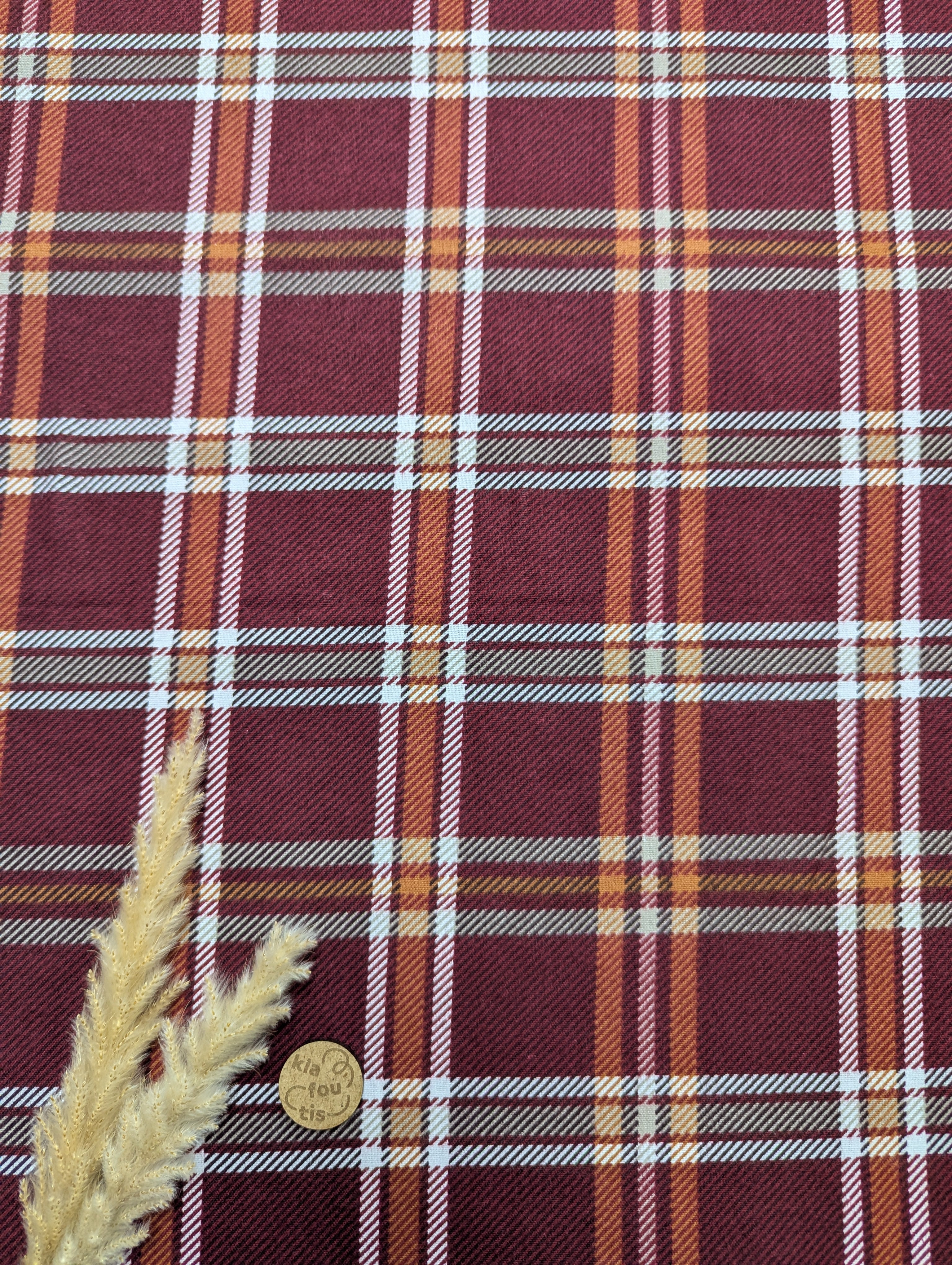 Flanelle de coton - bordeaux