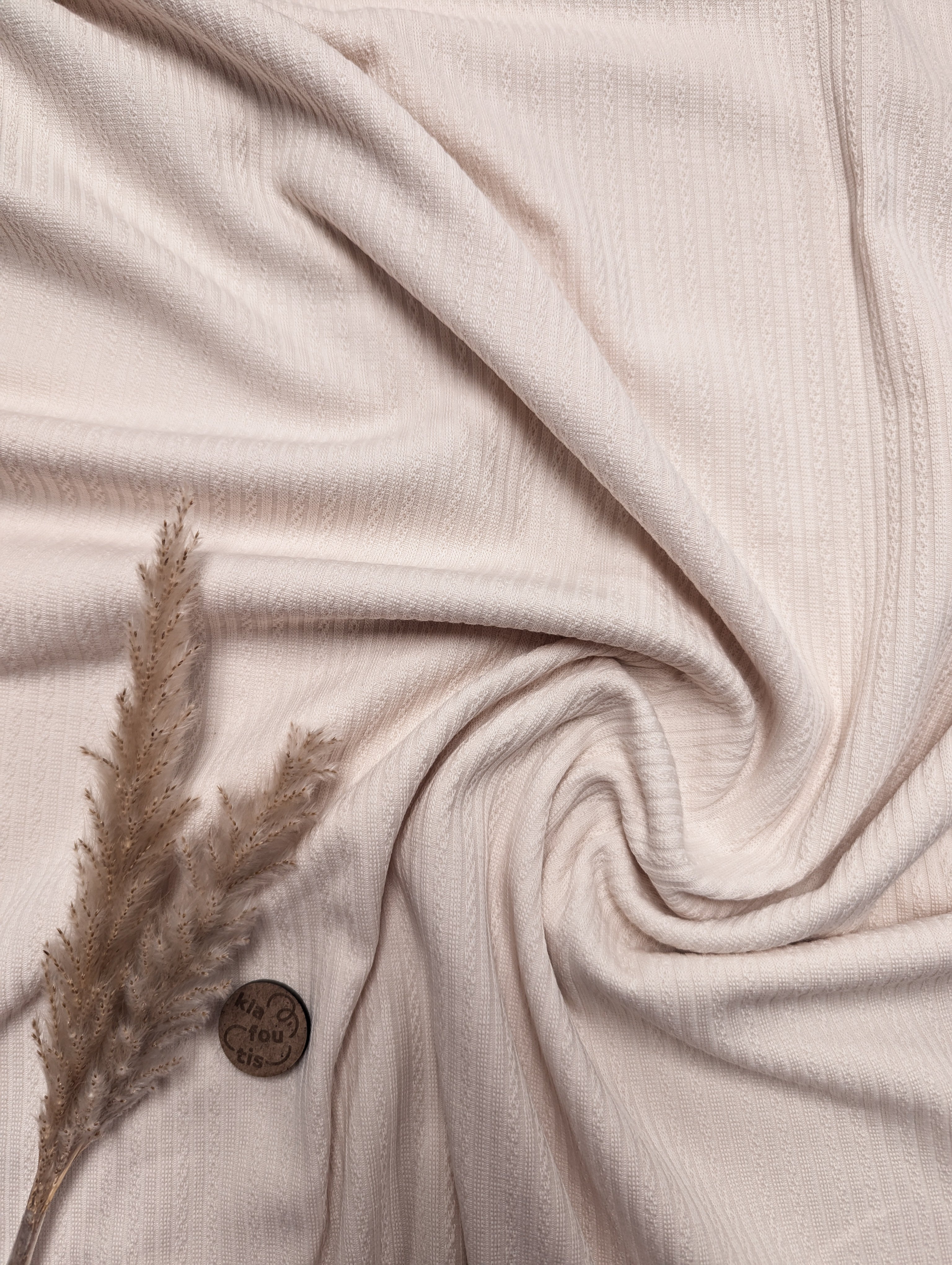 Jersey de coton effet tricoté - crème