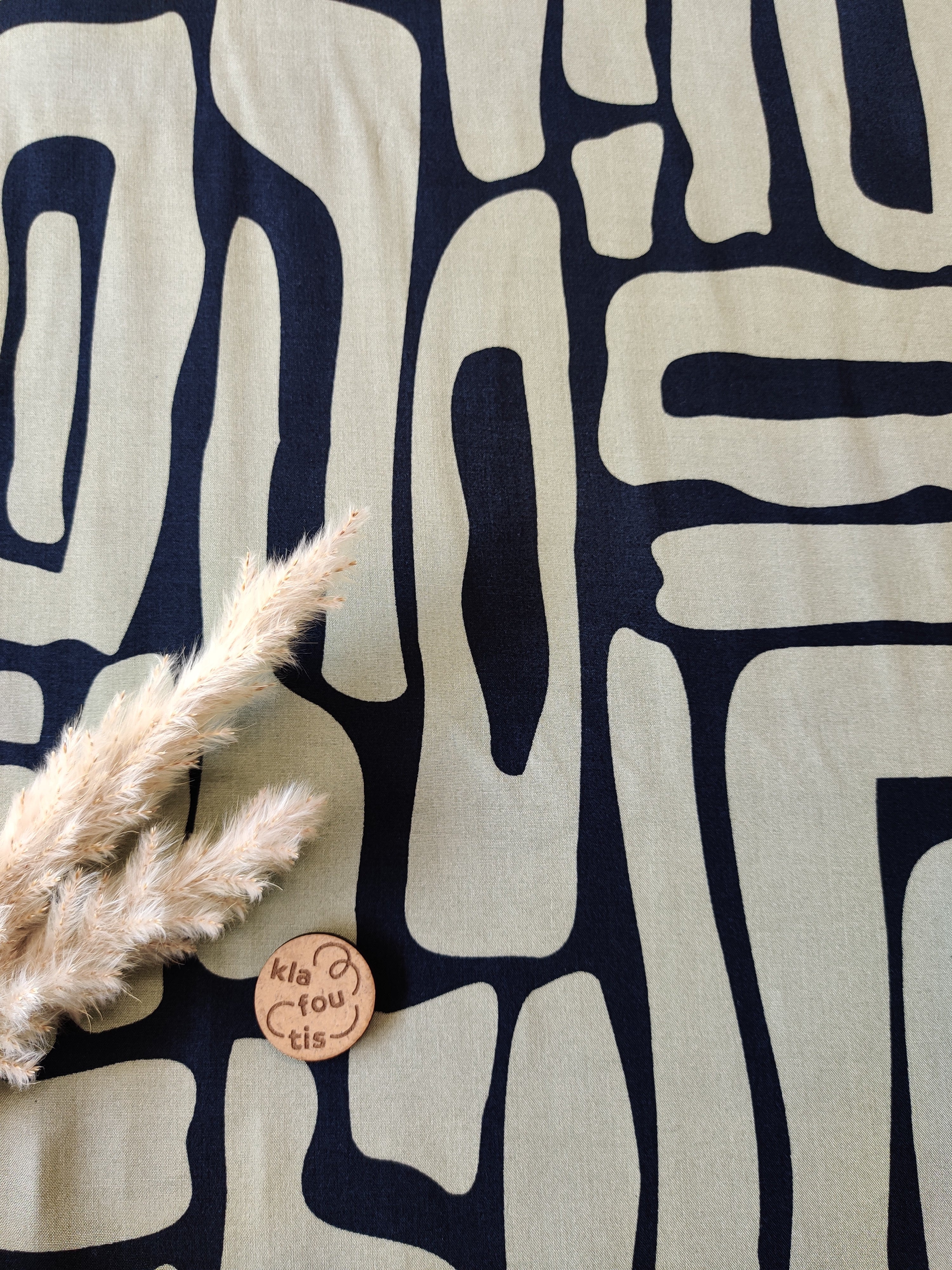 Popeline de viscose bleu marine - Chemins secrets