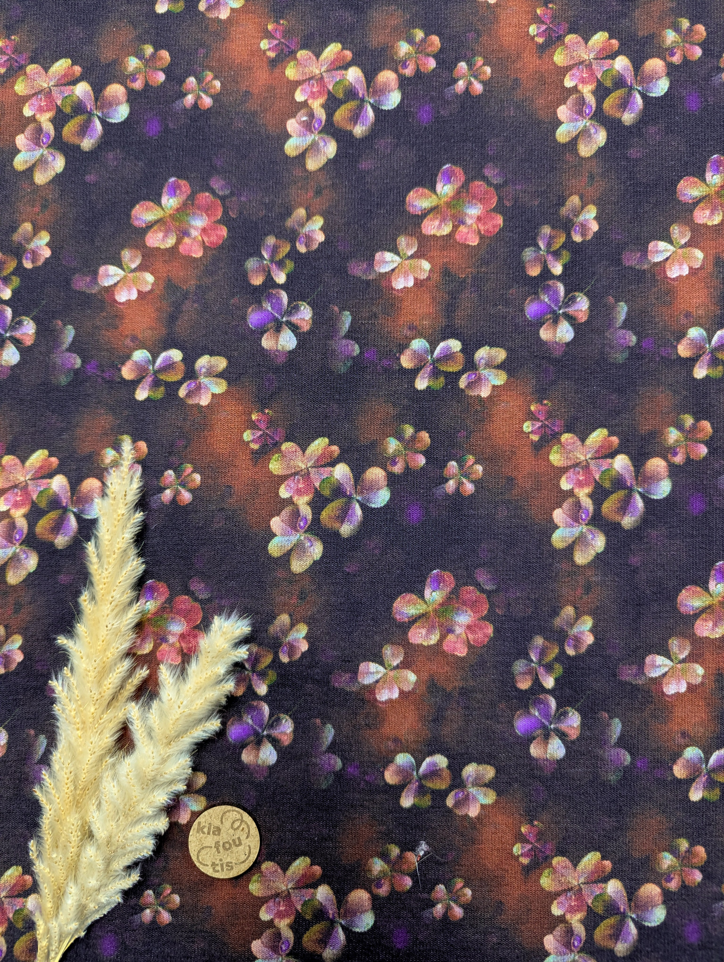 Sweat polaire alpin aubergine - trèfles ou pétales ?