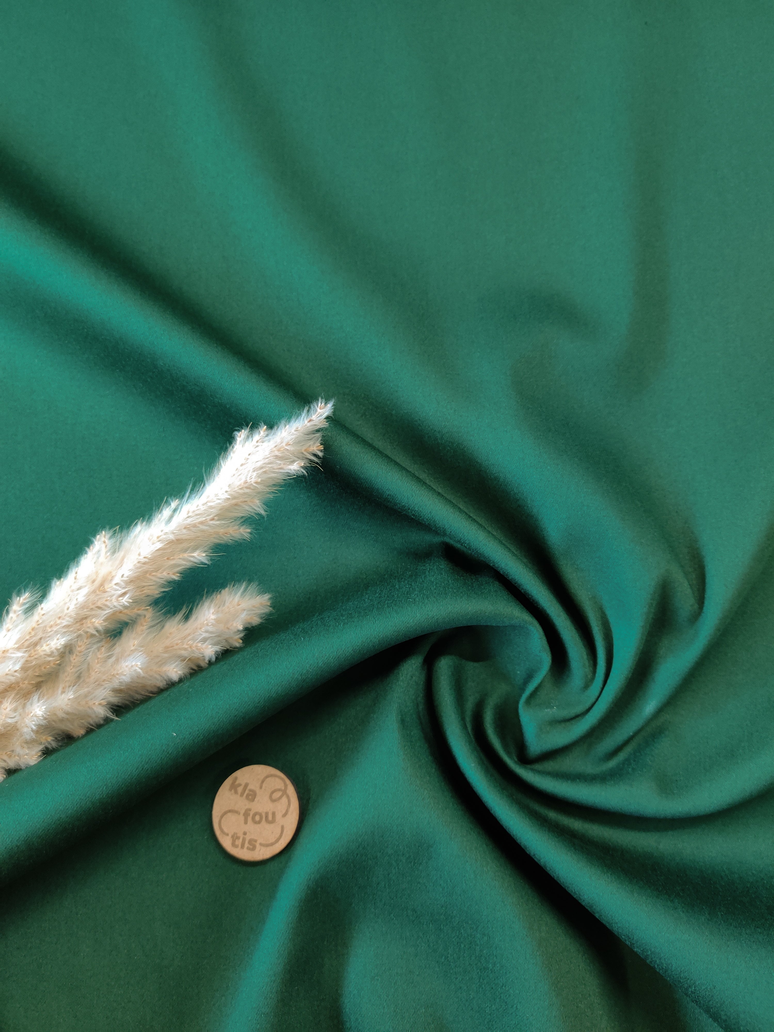 Satin de Coton stretch - Vert sapin