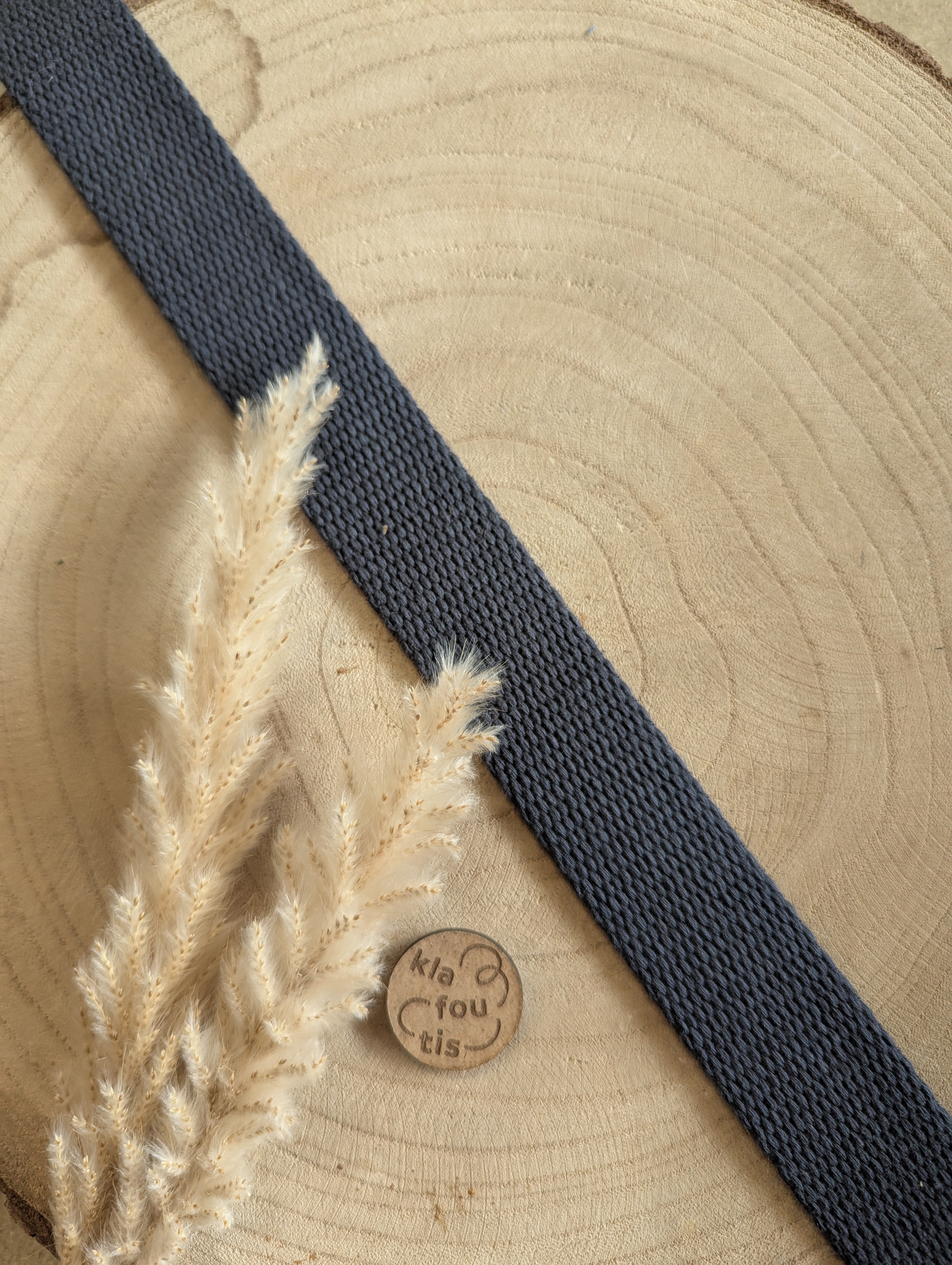 Sangle 100% coton - gris anthracite bleuté
