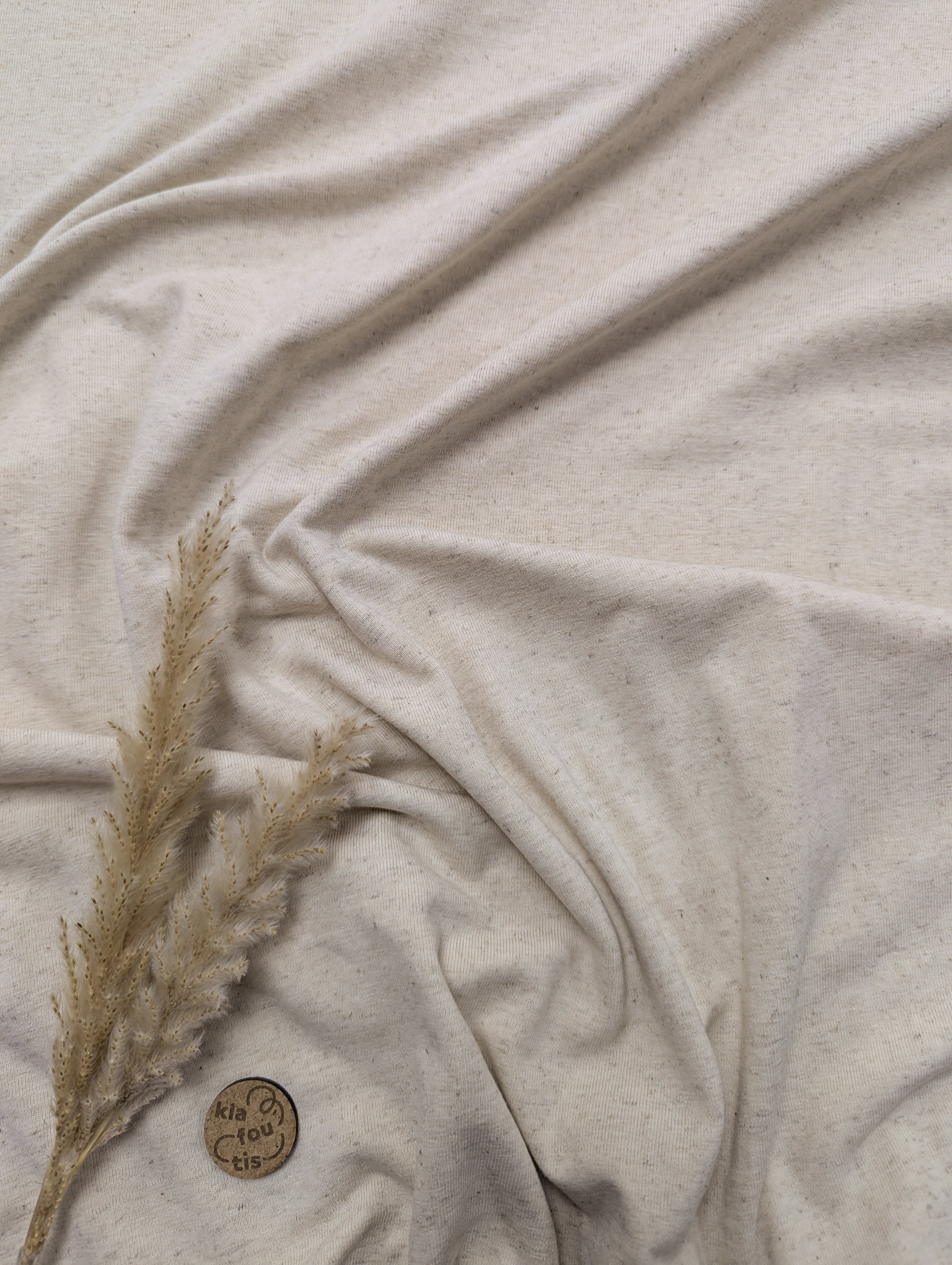 Jersey coton et lin - beige naturel