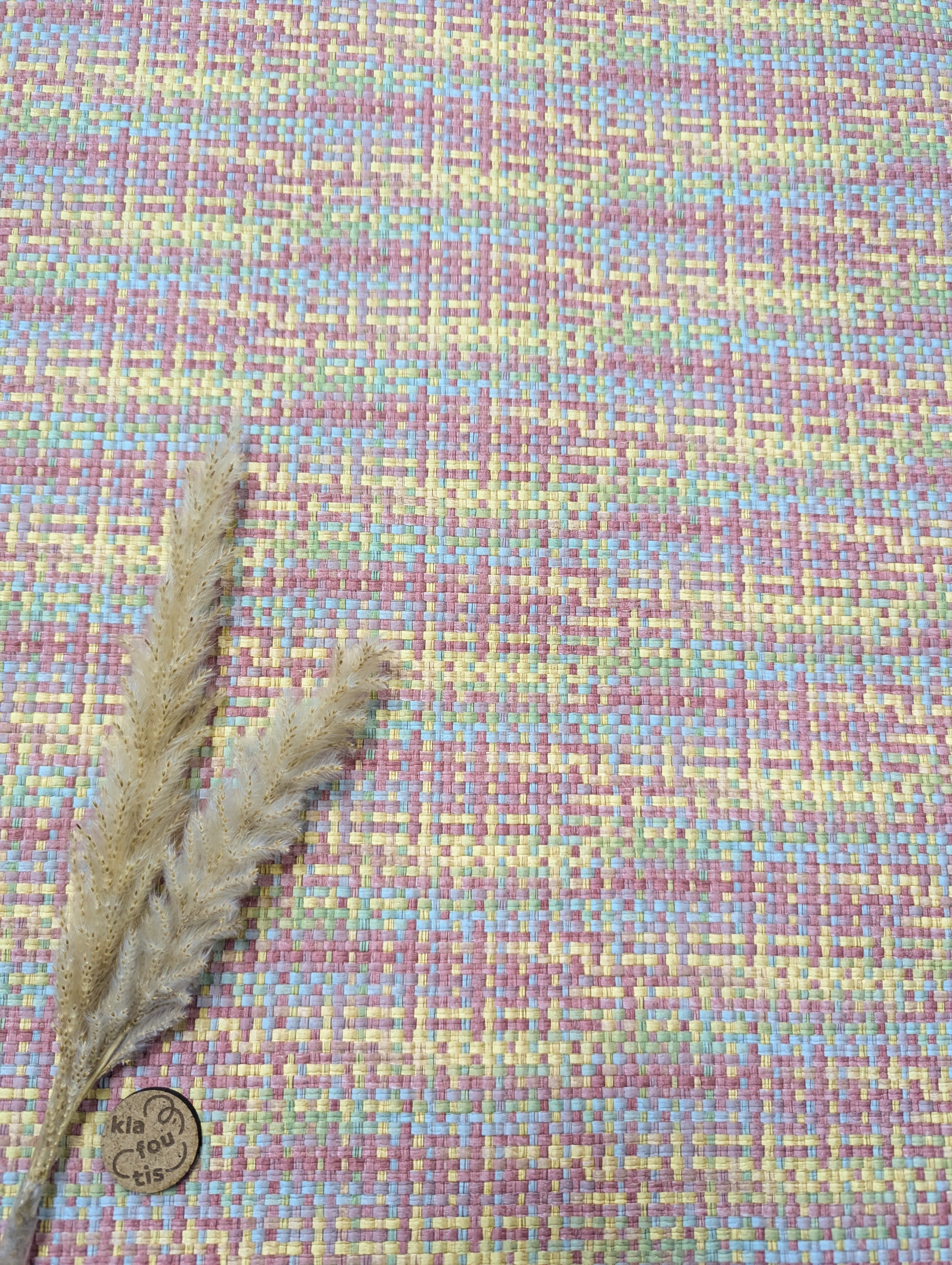 Simili cuir souple texturé - Trame joyeuse tons pastels
